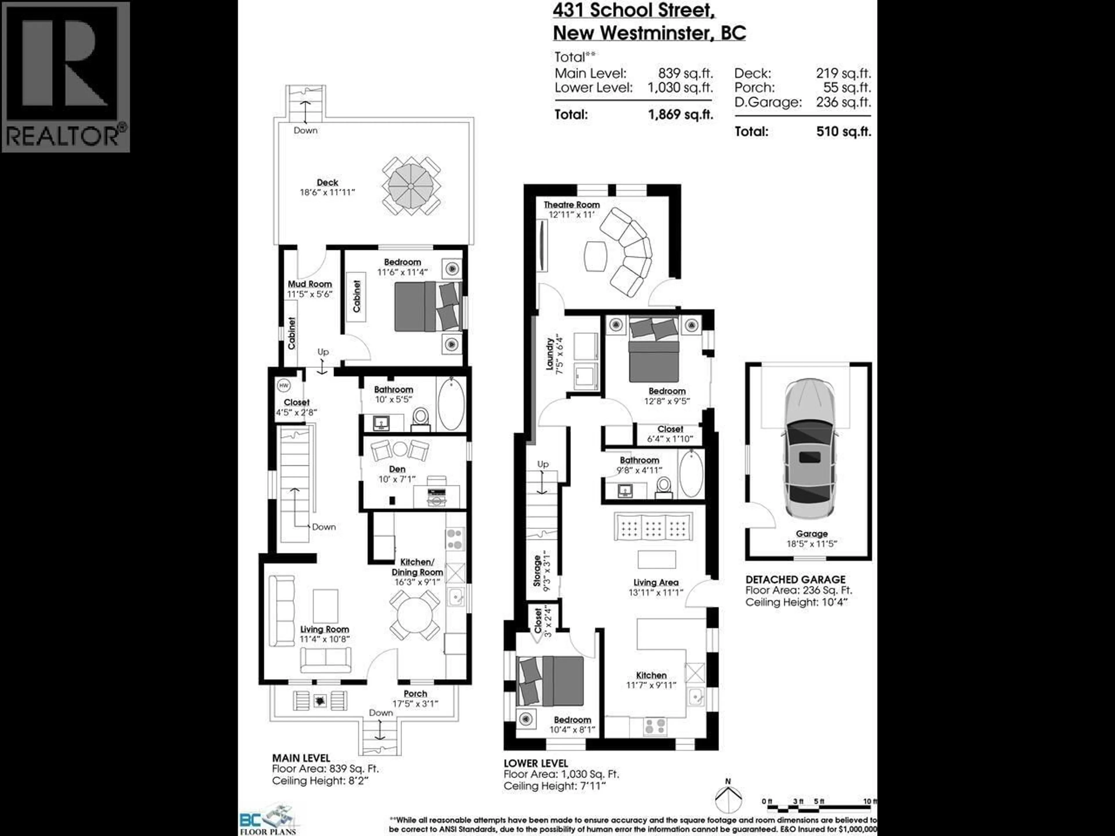 Floor plan for 431 SCHOOL STREET, New Westminster British Columbia V3L3M1