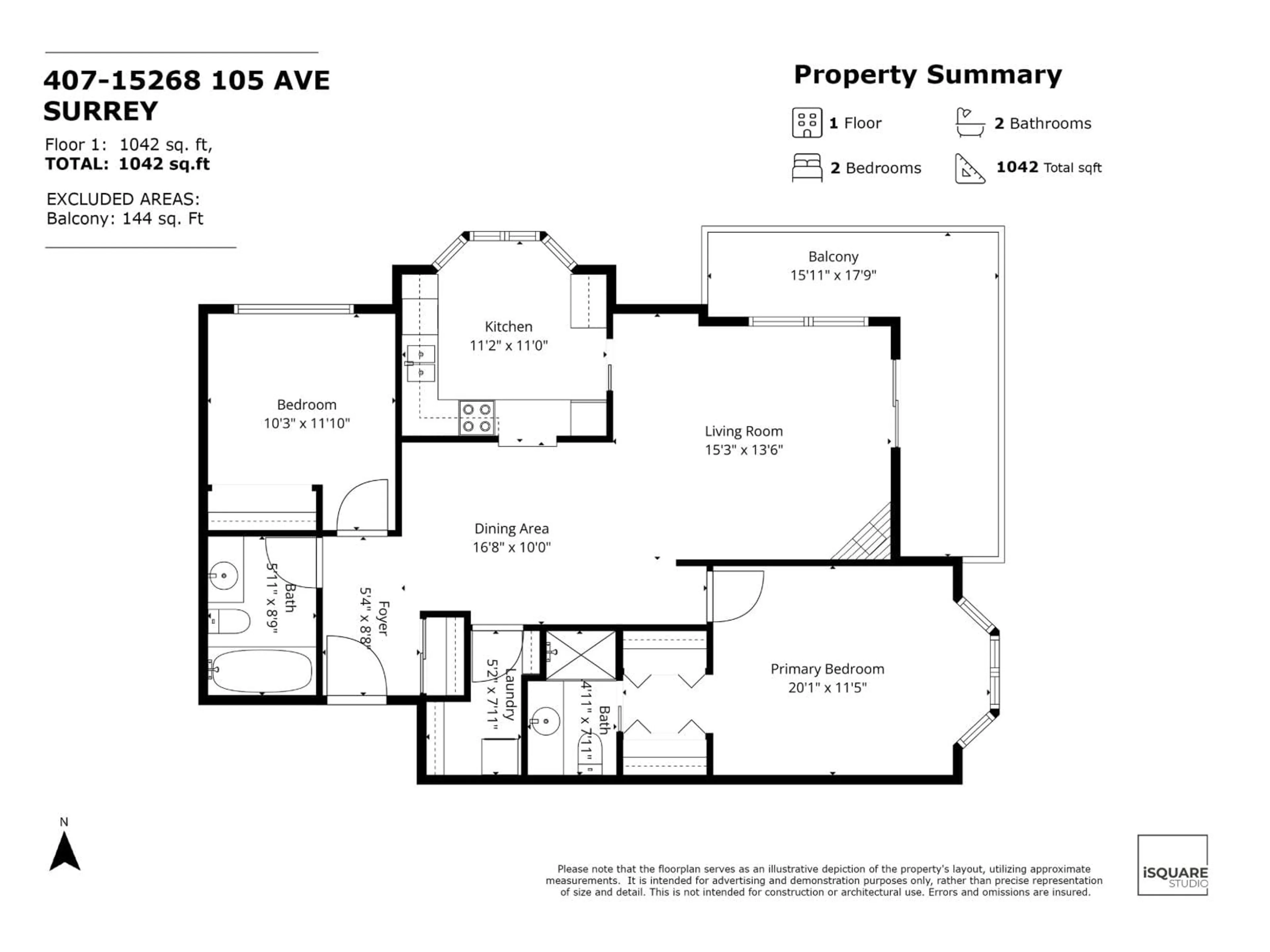 Floor plan for 407 - 15268 105 AVENUE, Surrey British Columbia V3R0W8