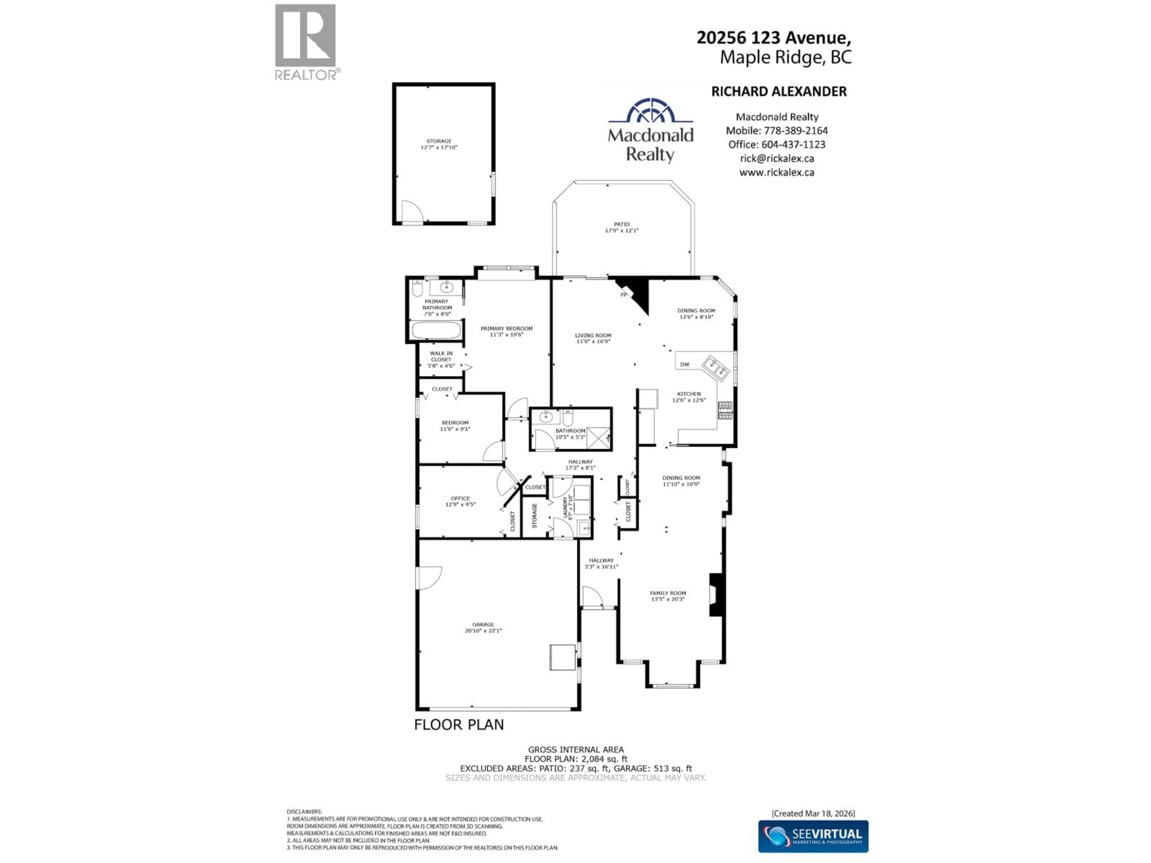 Floor plan for 20256 123 AVENUE, Maple Ridge British Columbia V2X4A5
