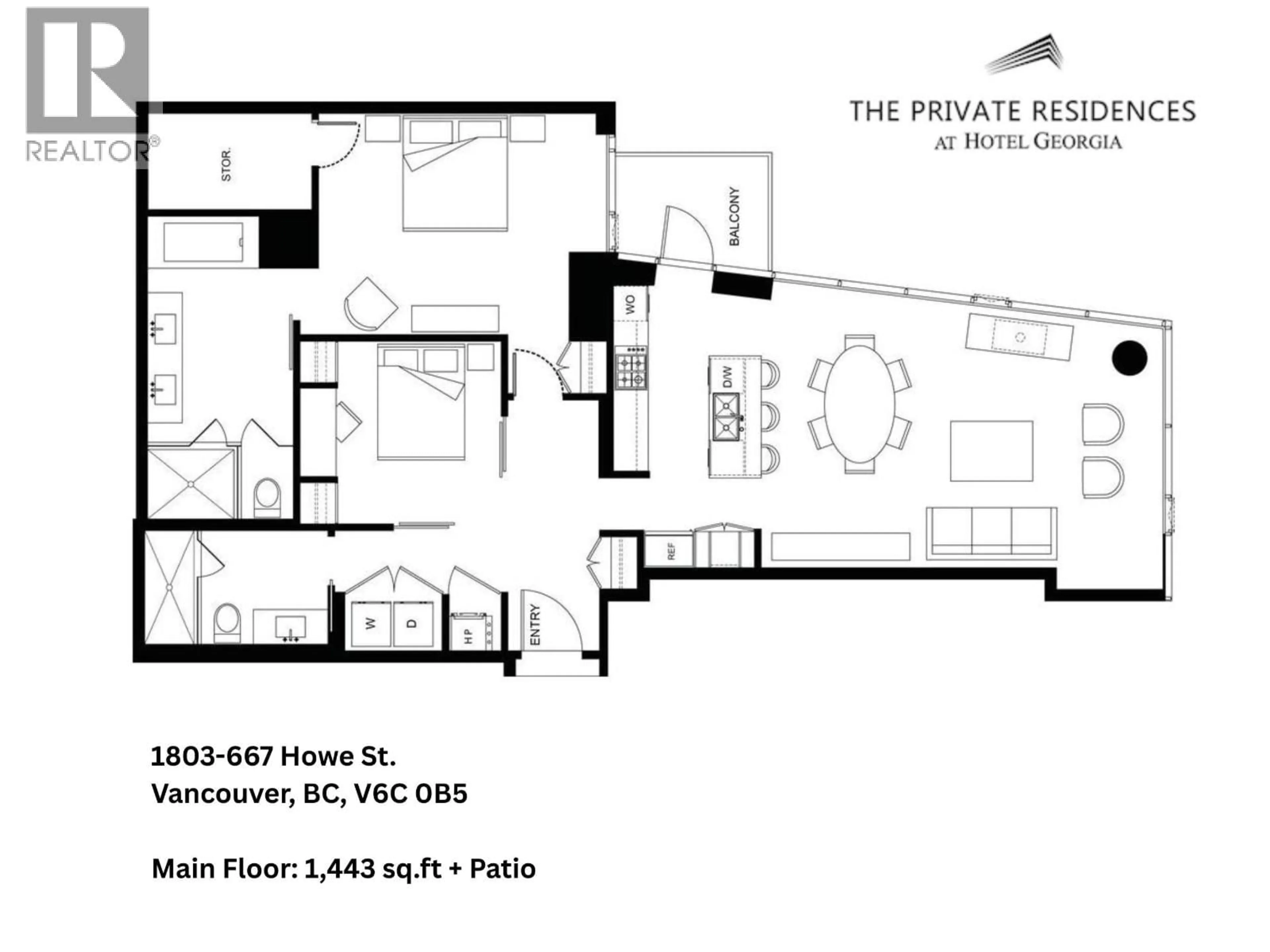 Floor plan for 1803 - 667 HOWE STREET, Vancouver British Columbia V6C0B5