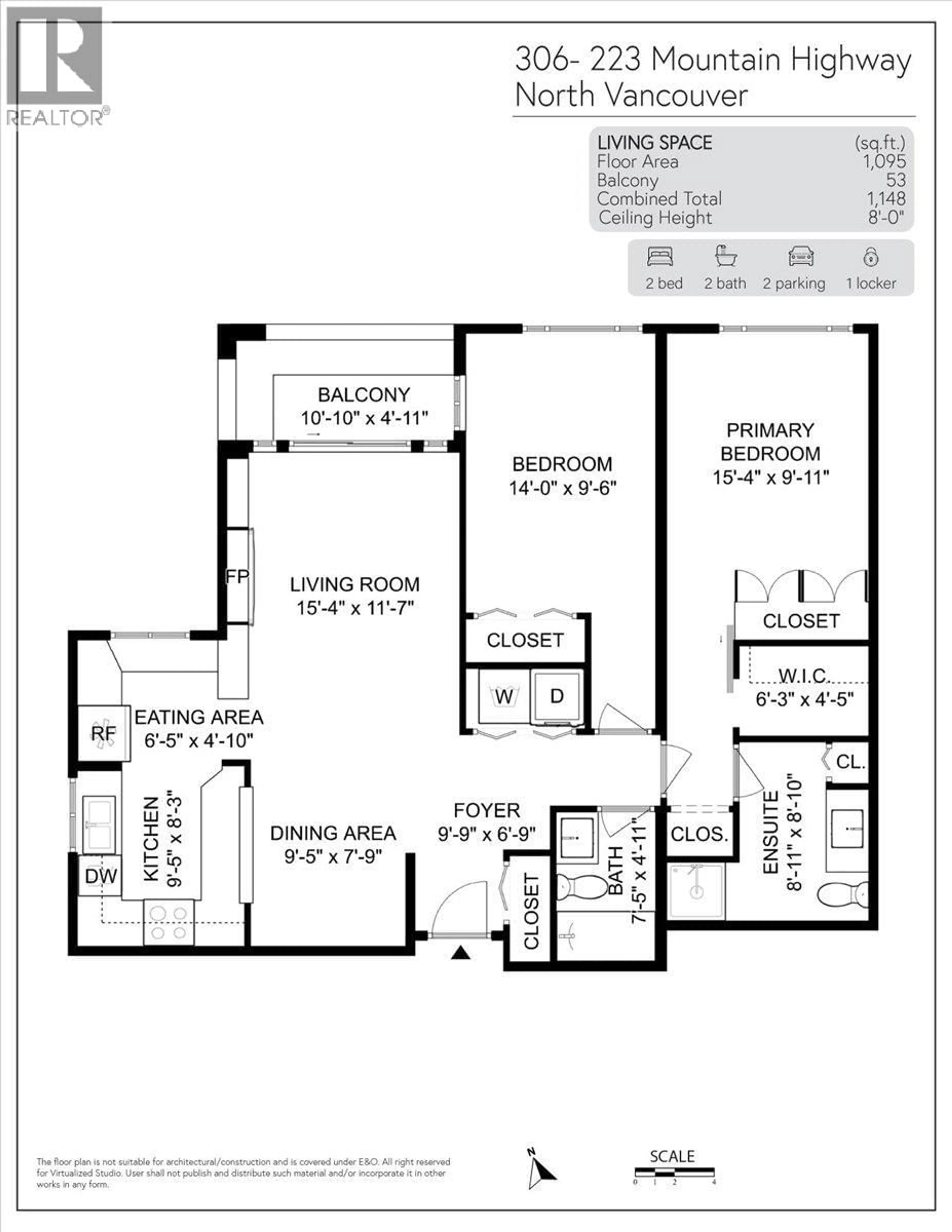 Floor plan for 306 - 223 MOUNTAIN HIGHWAY, North Vancouver British Columbia V7J3V3