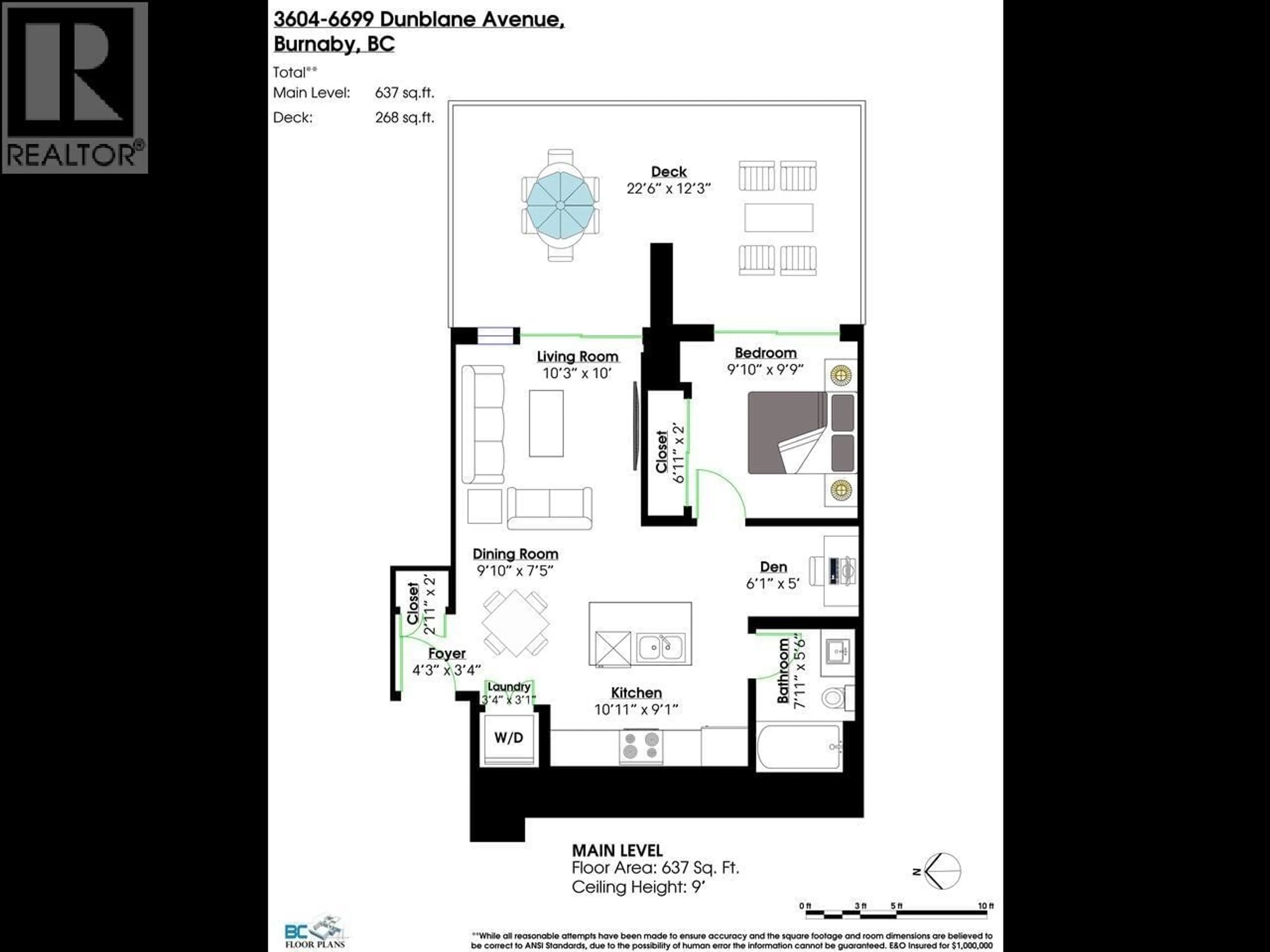 Floor plan for 3604 - 6699 DUNBLANE AVENUE, Burnaby British Columbia V5H0J8