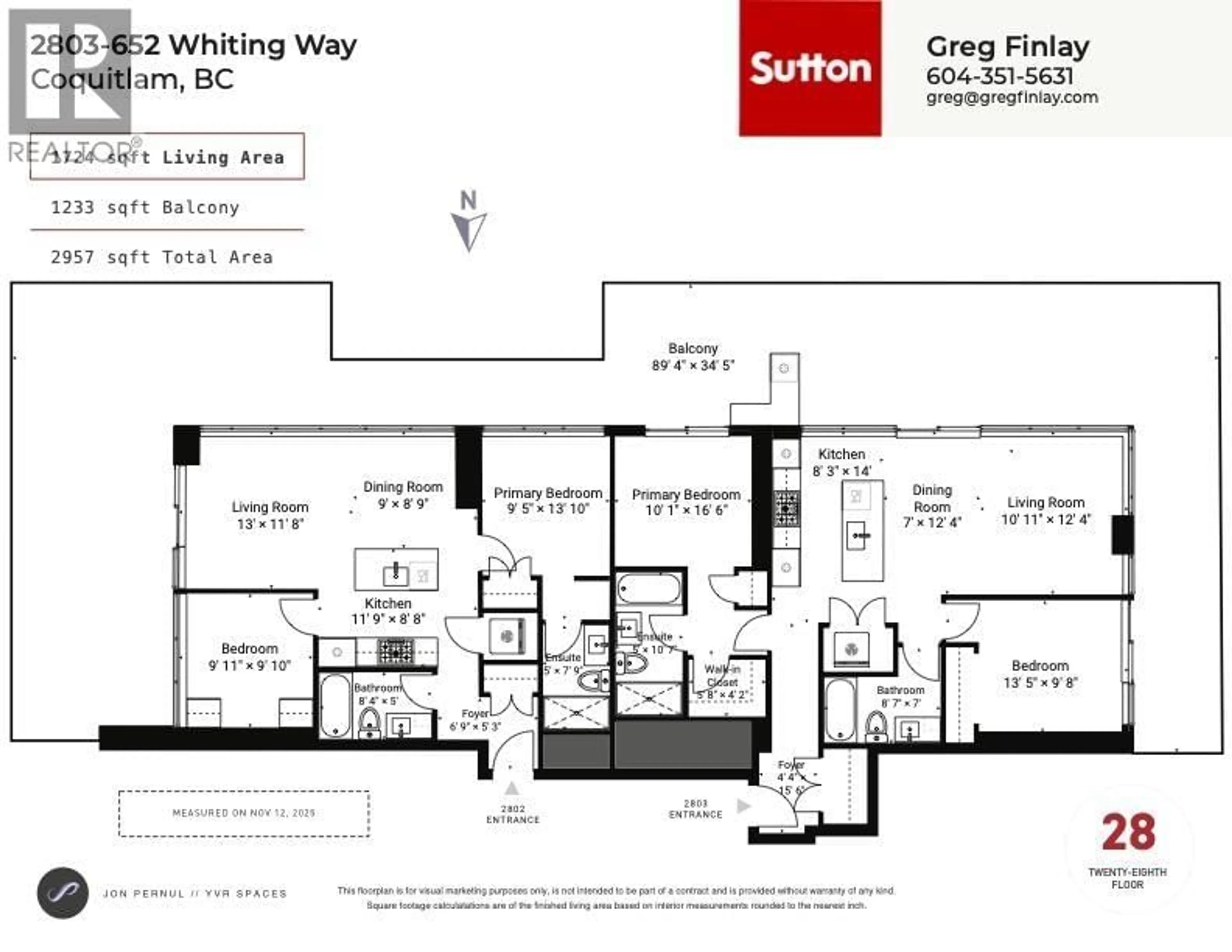 Floor plan for 2802/03 - 652 WHITING WAY, Coquitlam British Columbia V3J0K3