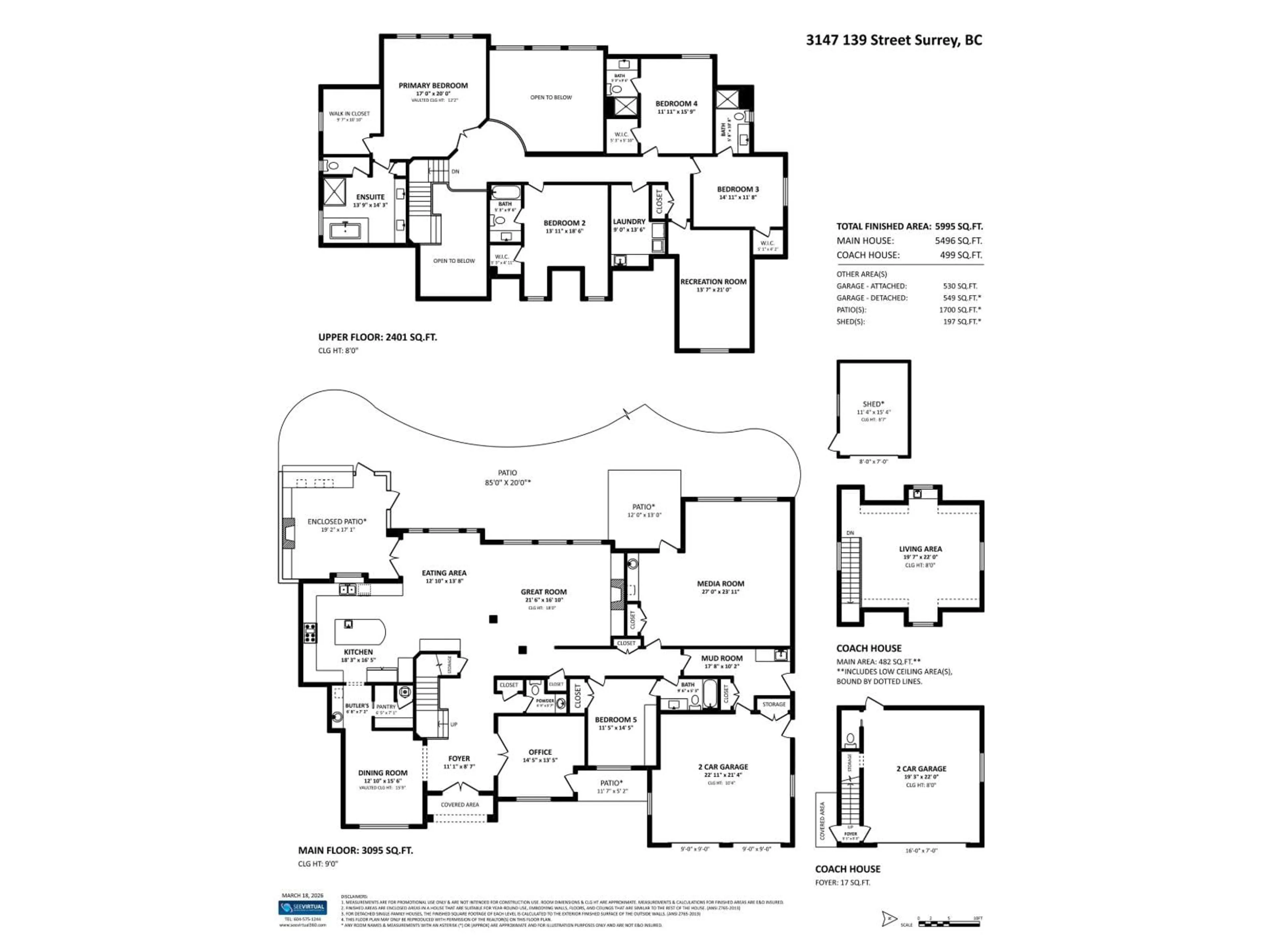 Floor plan for 3147 139 STREET, Surrey British Columbia V4P2B9