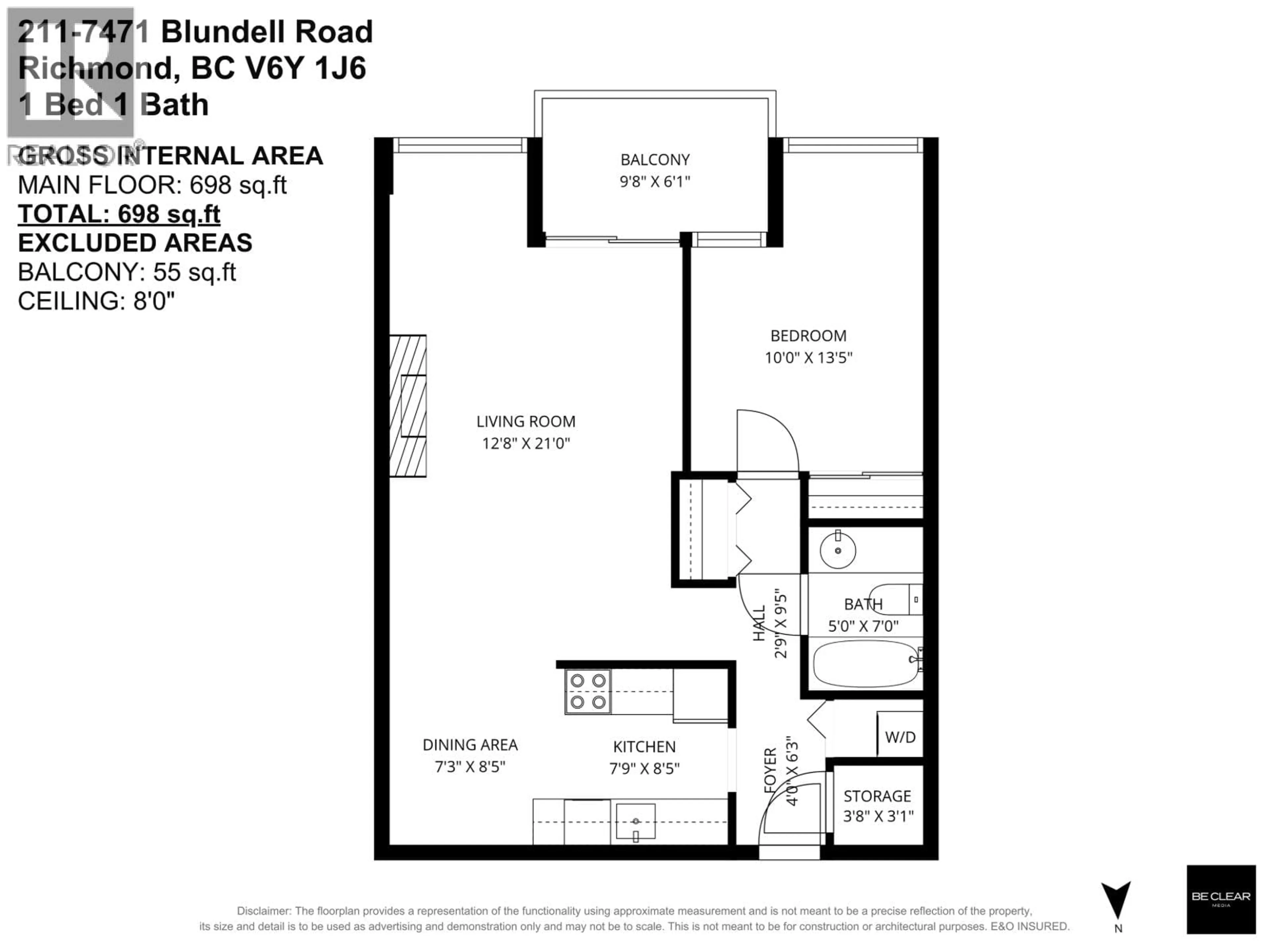 Floor plan for 211 - 7471 BLUNDELL ROAD, Richmond British Columbia V6Y1J6