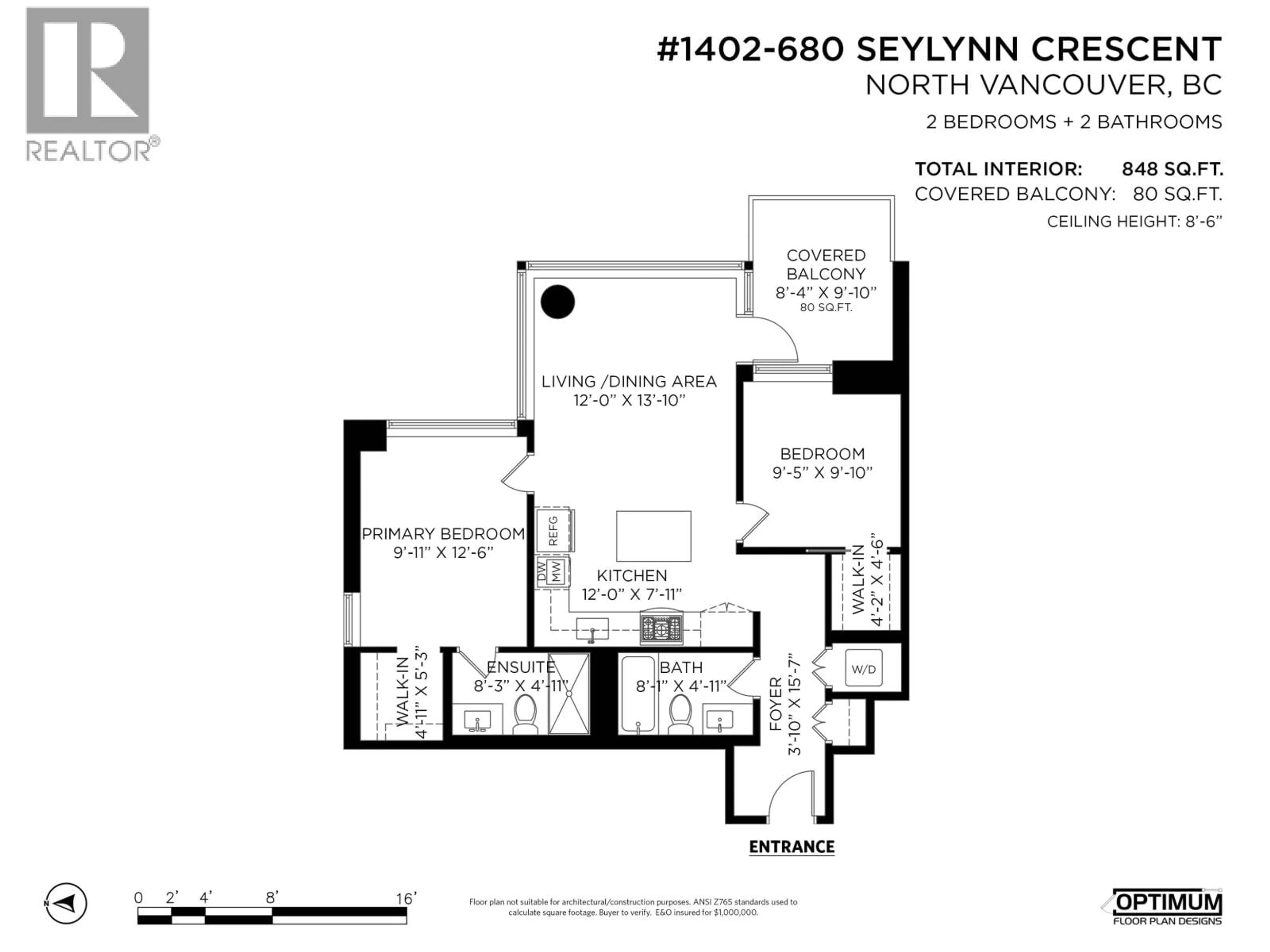 Floor plan for 1402 - 680 SEYLYNN CRESCENT, North Vancouver British Columbia V7J0B5