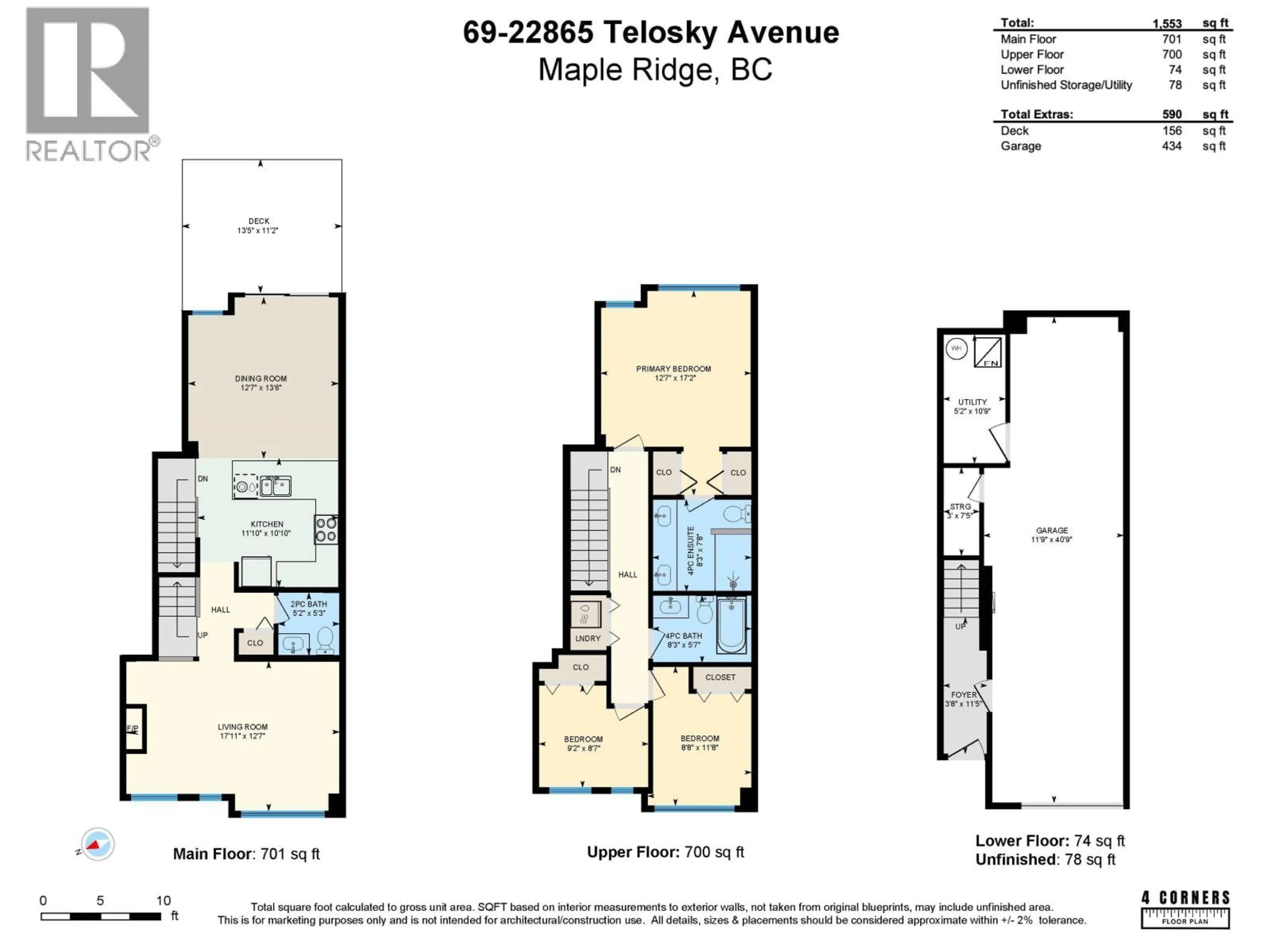 Floor plan for 69 - 22865 TELOSKY AVENUE, Maple Ridge British Columbia V2X8Z9