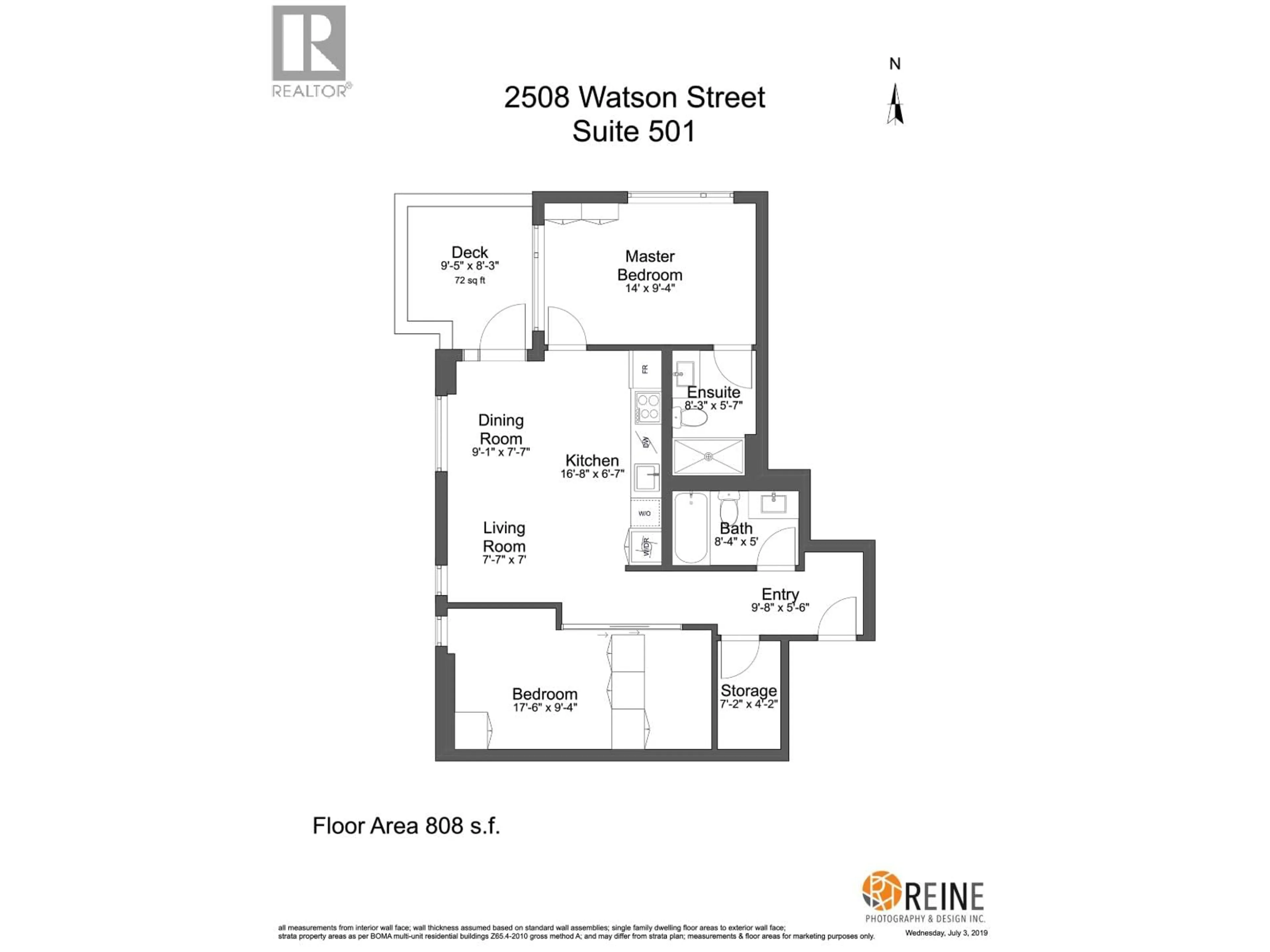 Floor plan for 501 - 2508 WATSON STREET, Vancouver British Columbia V5T3G9