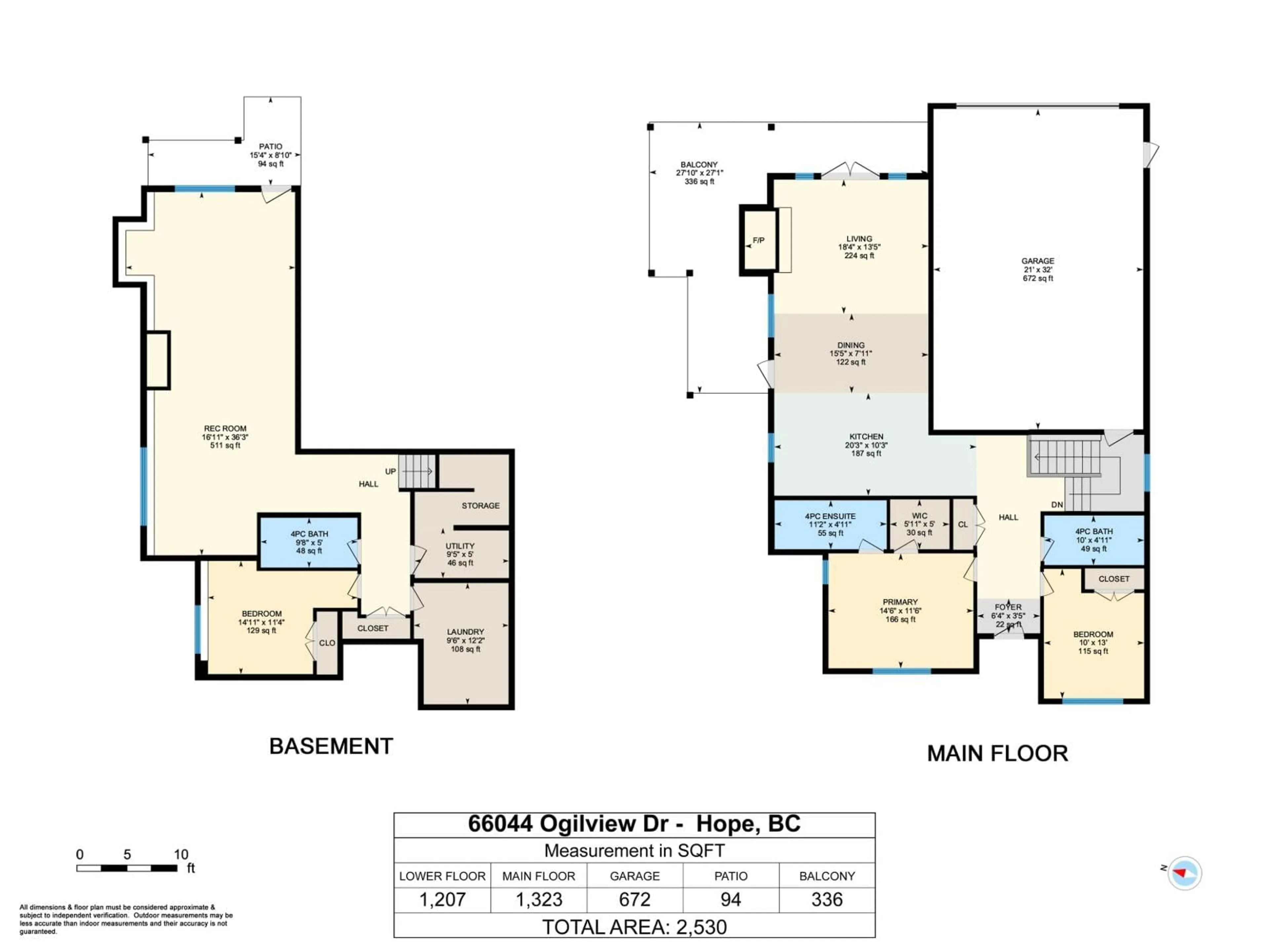 Floor plan for 66044 OGILVIEW DRIVE, Hope British Columbia V0X1L1