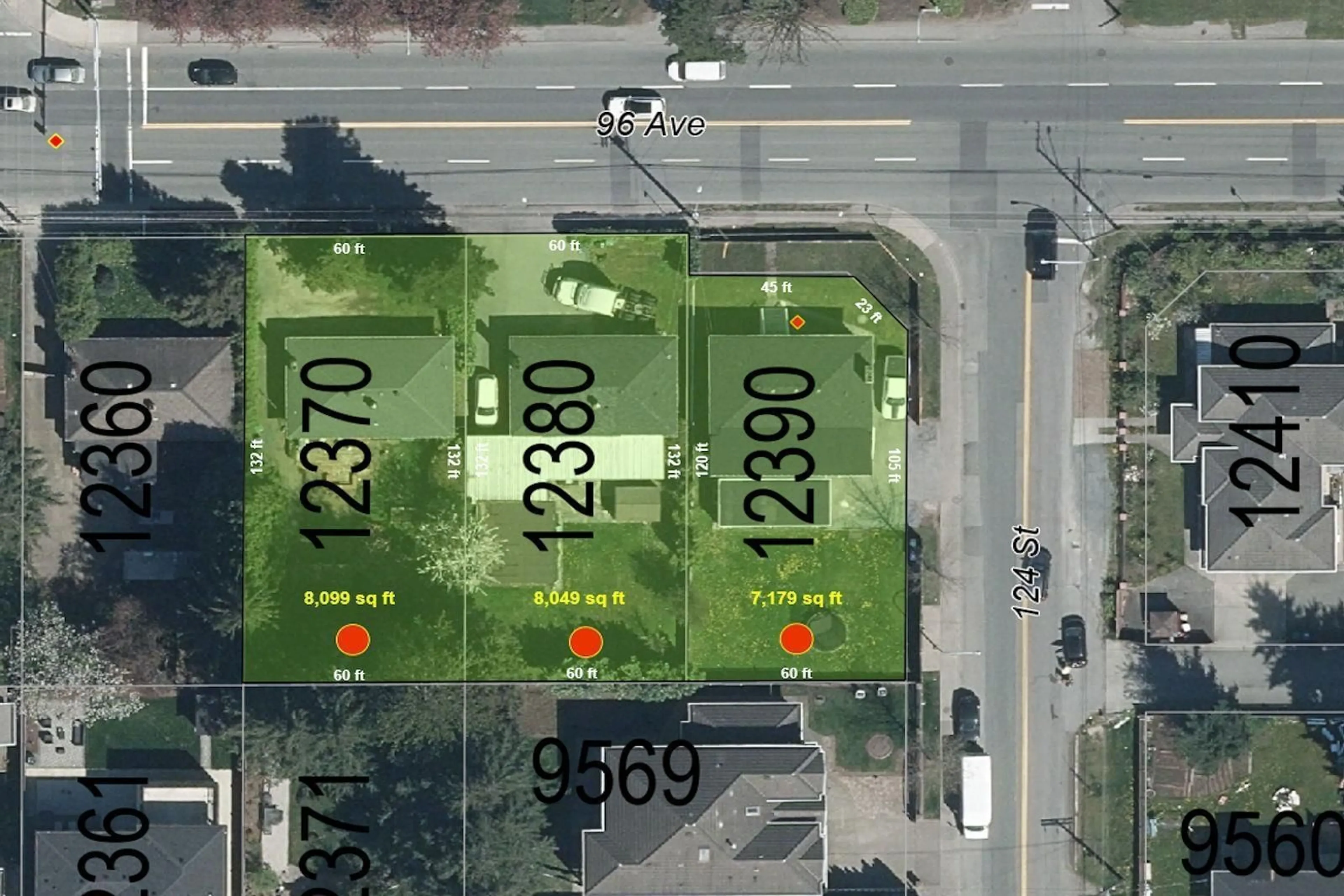 A pic from outside/outdoor area/front of a property/back of a property/a pic from drone, street for 12380 96 AVENUE, Surrey British Columbia V3V1W7