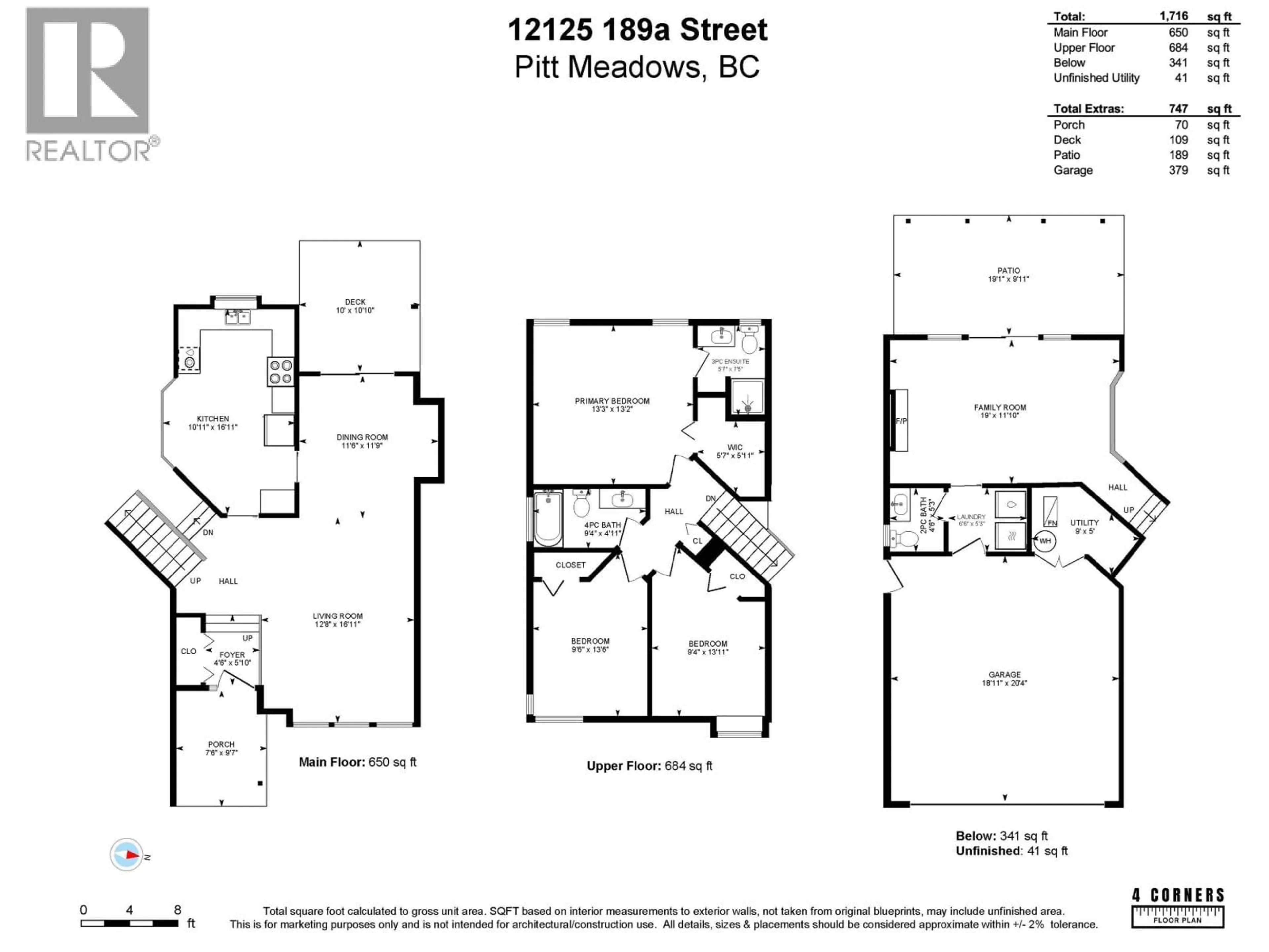 Floor plan for 12125 189A STREET, Pitt Meadows British Columbia V3Y2K5