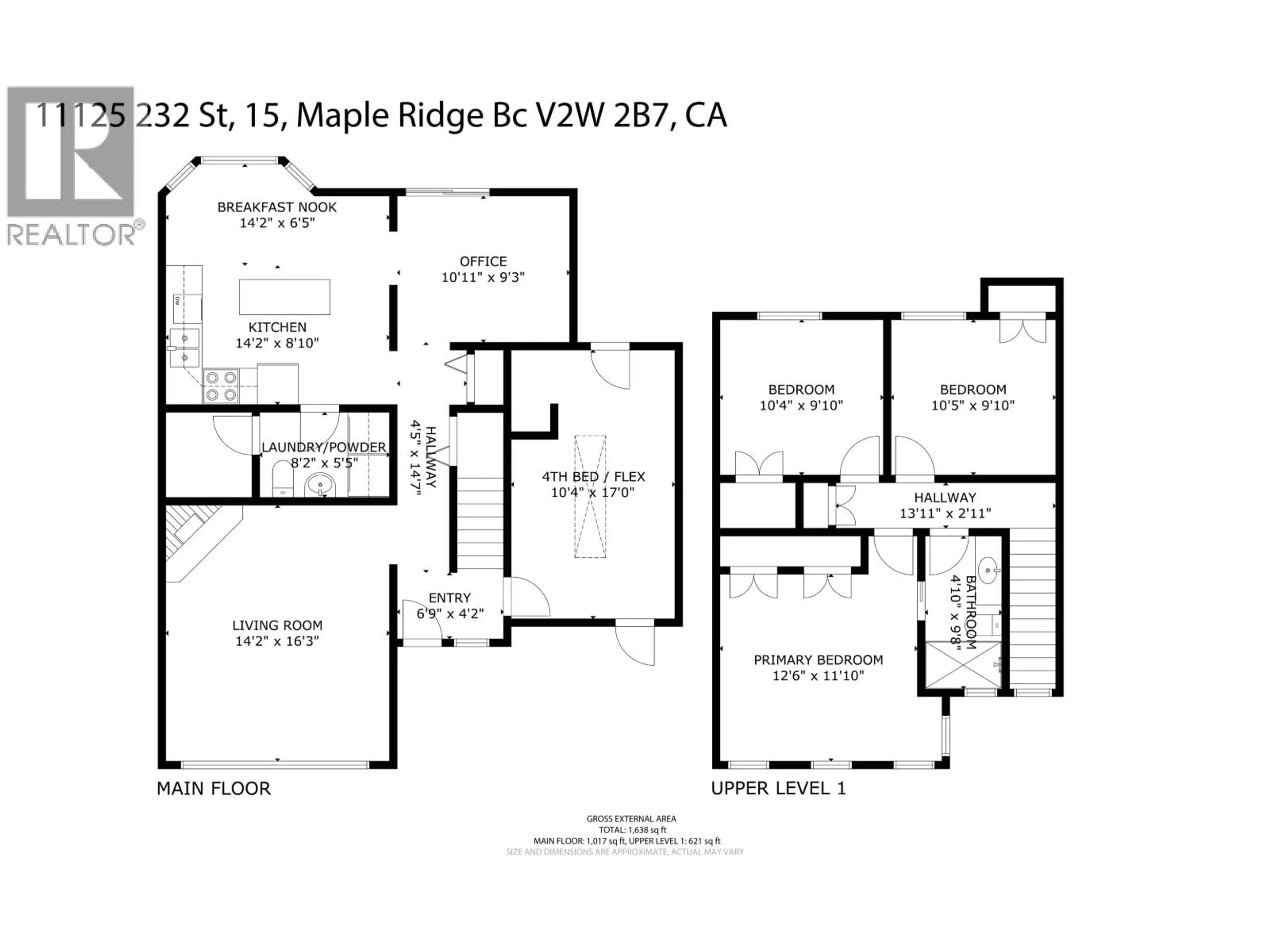 Floor plan for 15 - 11125 232ND STREET, Maple Ridge British Columbia V2X3R3
