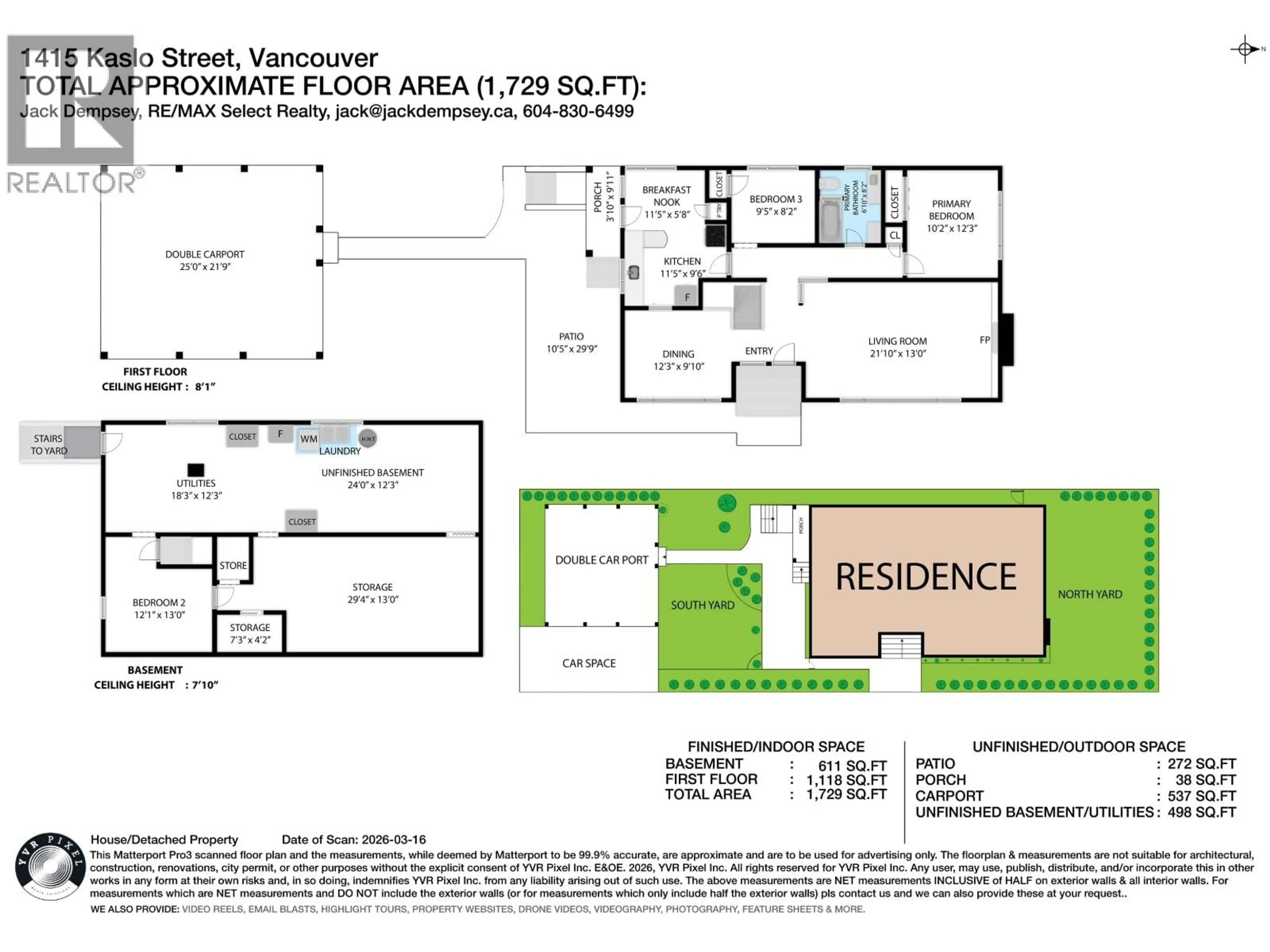 Floor plan for 1415 KASLO STREET, Vancouver British Columbia V5K3Z8