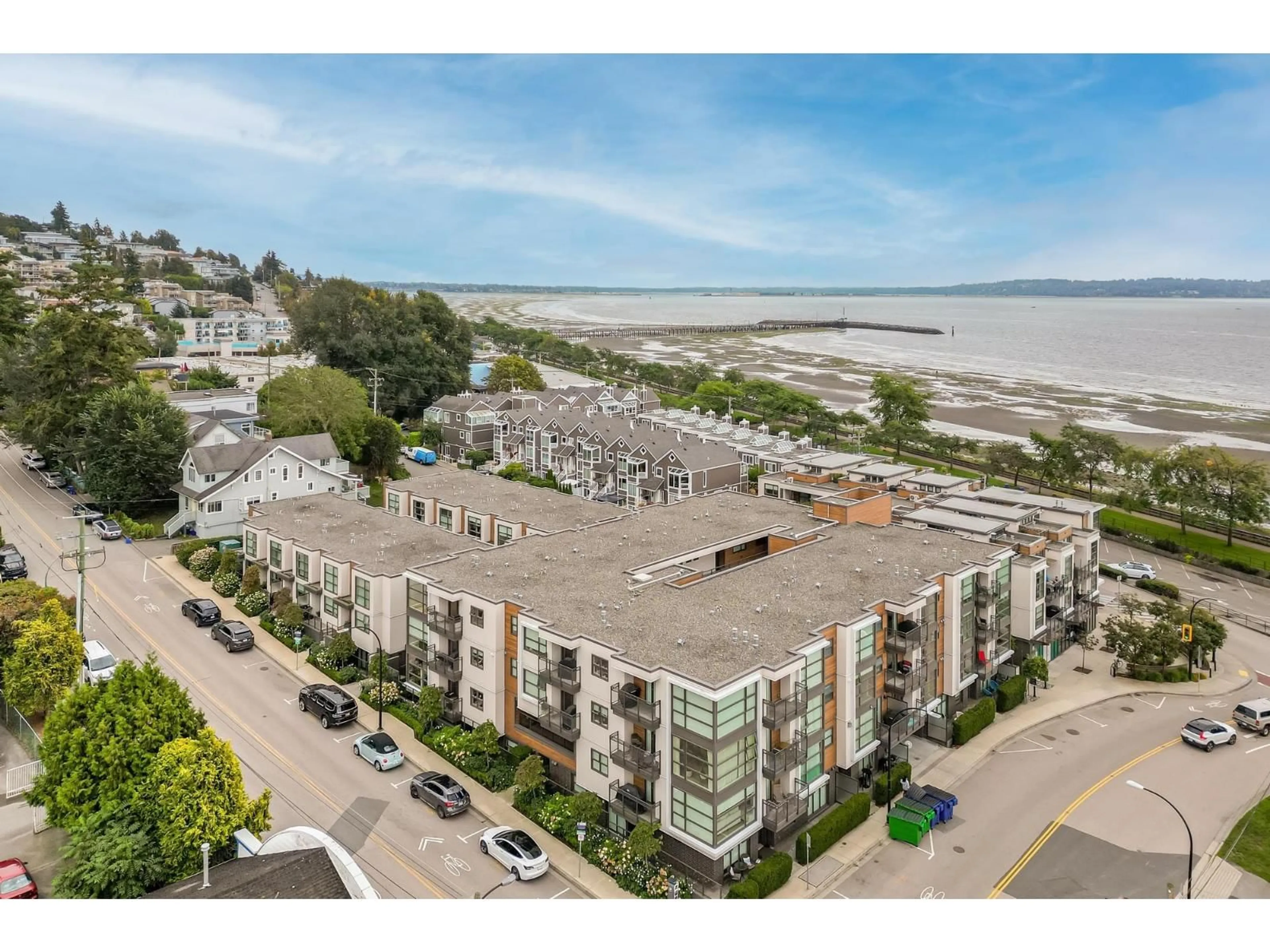 A pic from outside/outdoor area/front of a property/back of a property/a pic from drone, water/lake/river/ocean view for 205 - 1160 OXFORD STREET, Surrey British Columbia V4B3P6