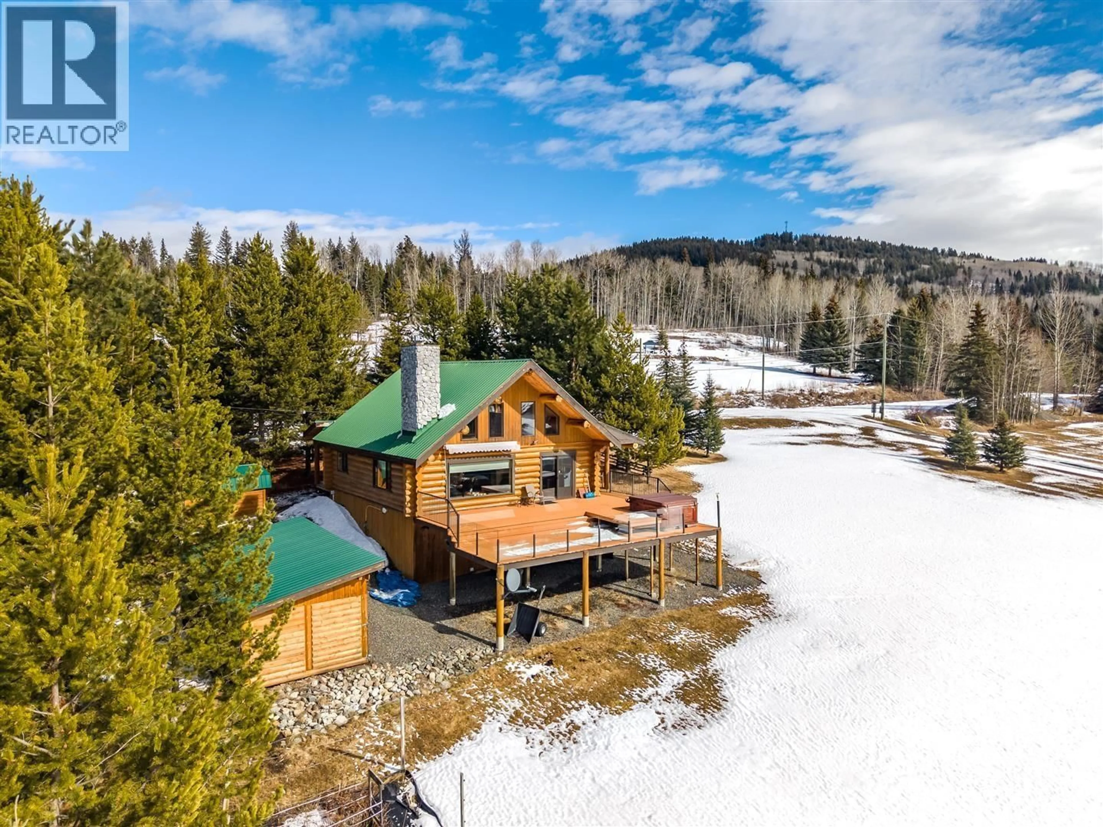 A pic from outside/outdoor area/front of a property/back of a property/a pic from drone, mountain view for 7540 MCCARTHY ROAD, Bridge Lake British Columbia V0K1E0
