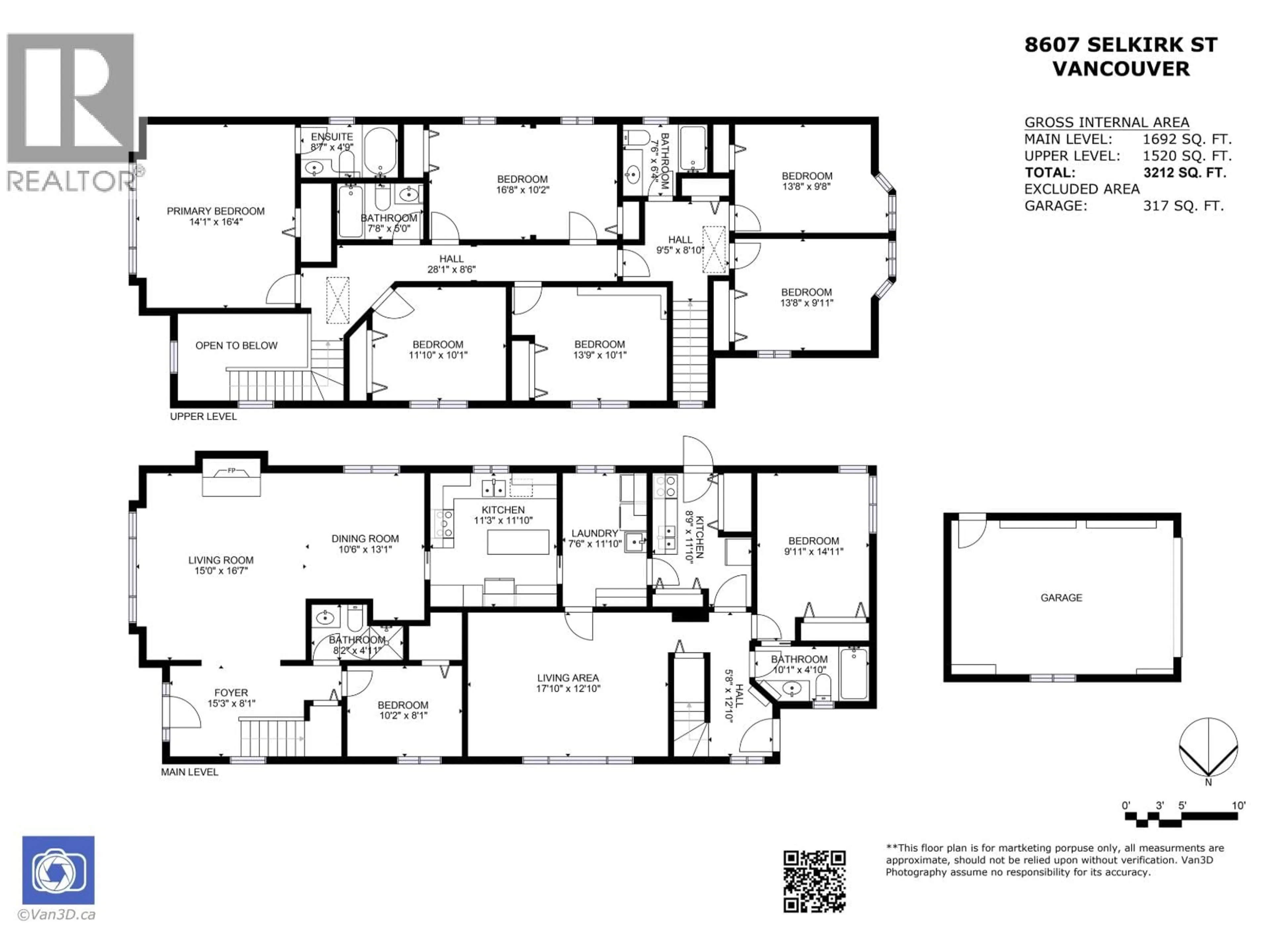 Floor plan for 8607 SELKIRK STREET, Vancouver British Columbia V6P4J2