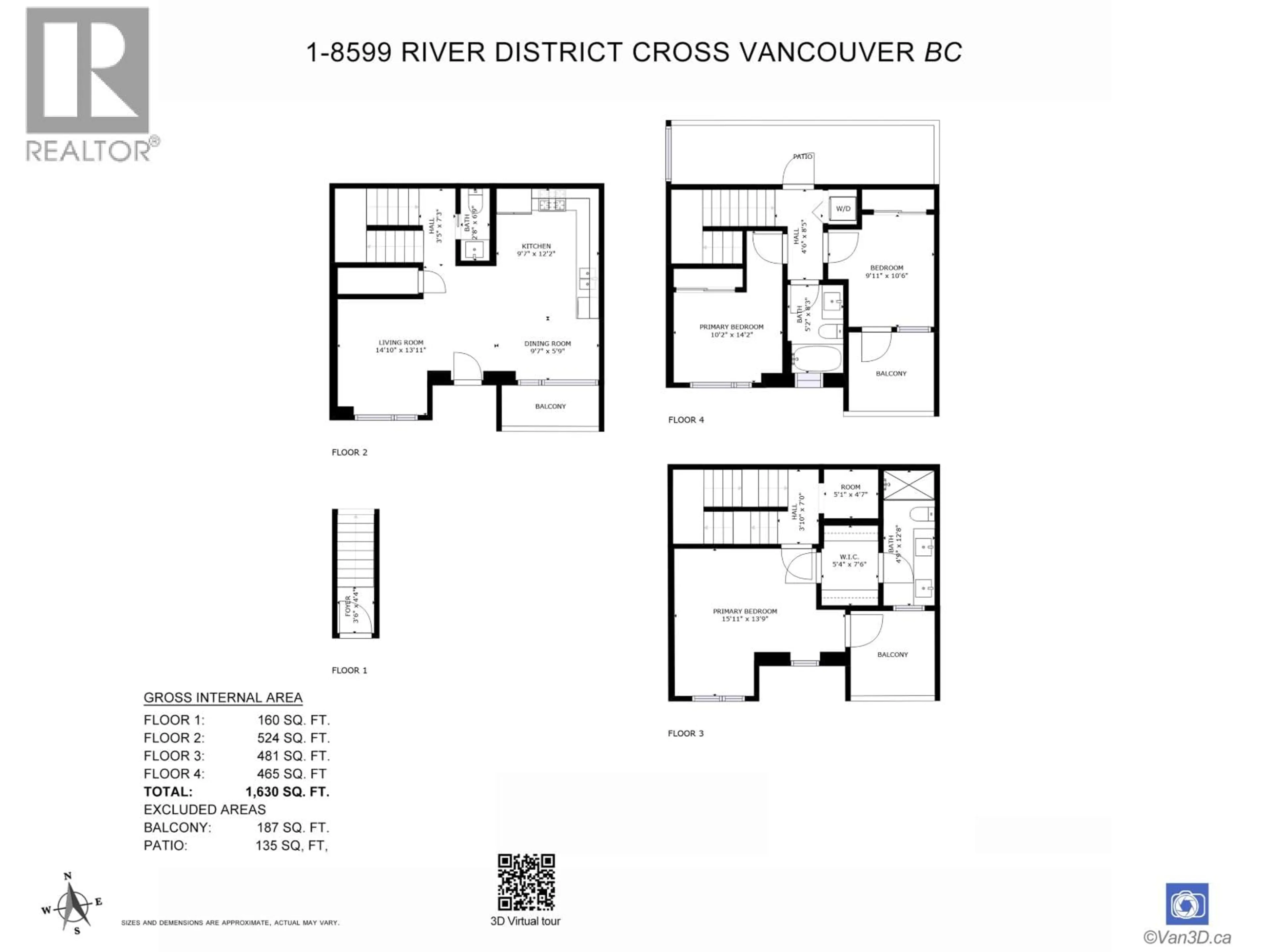 Floor plan for 1 - 8599 RIVER DISTRICT CROSSING, Vancouver British Columbia V5S0C7