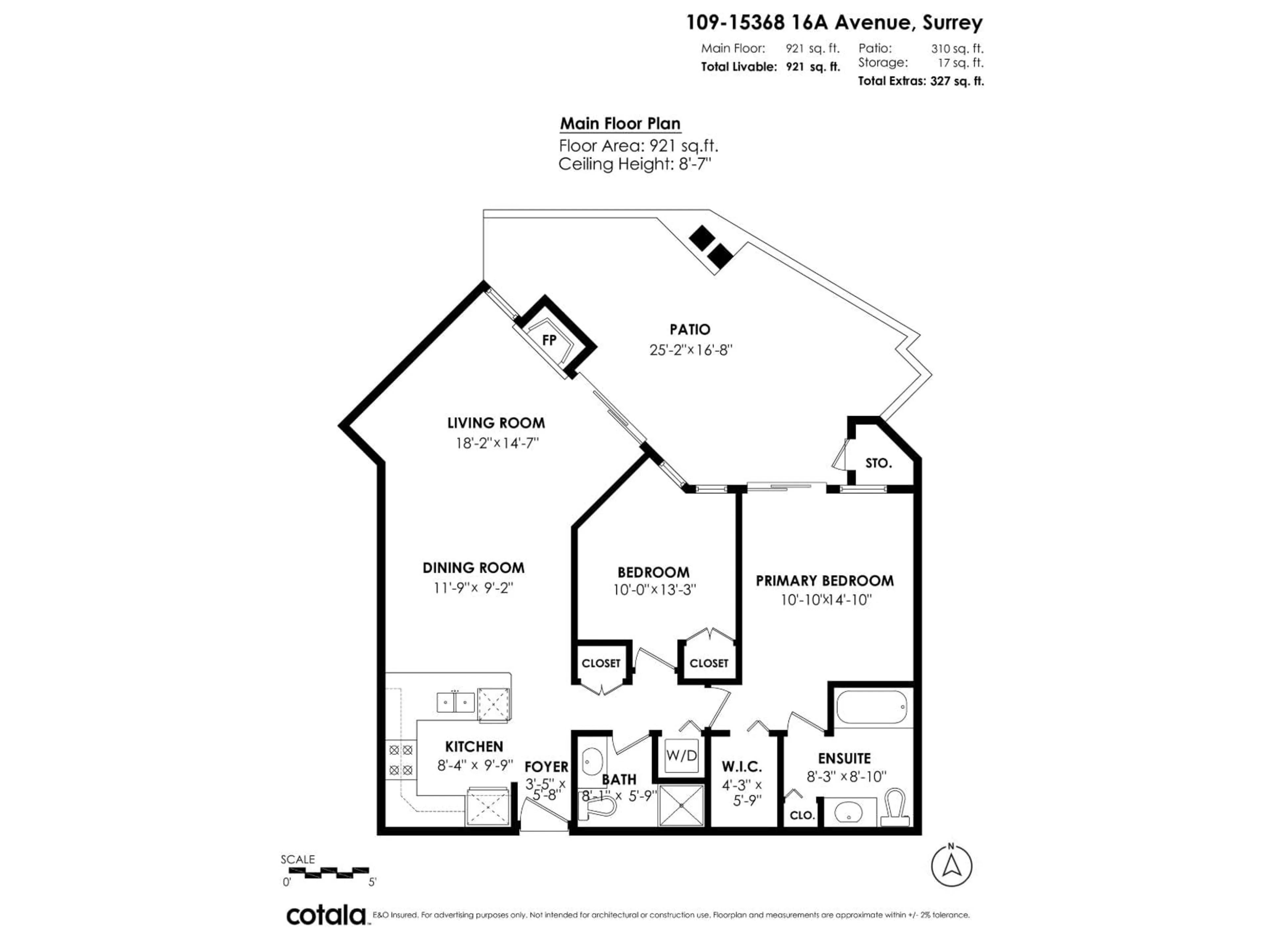 Floor plan for 109 - 15368 16A AVENUE, Surrey British Columbia V4A1S9