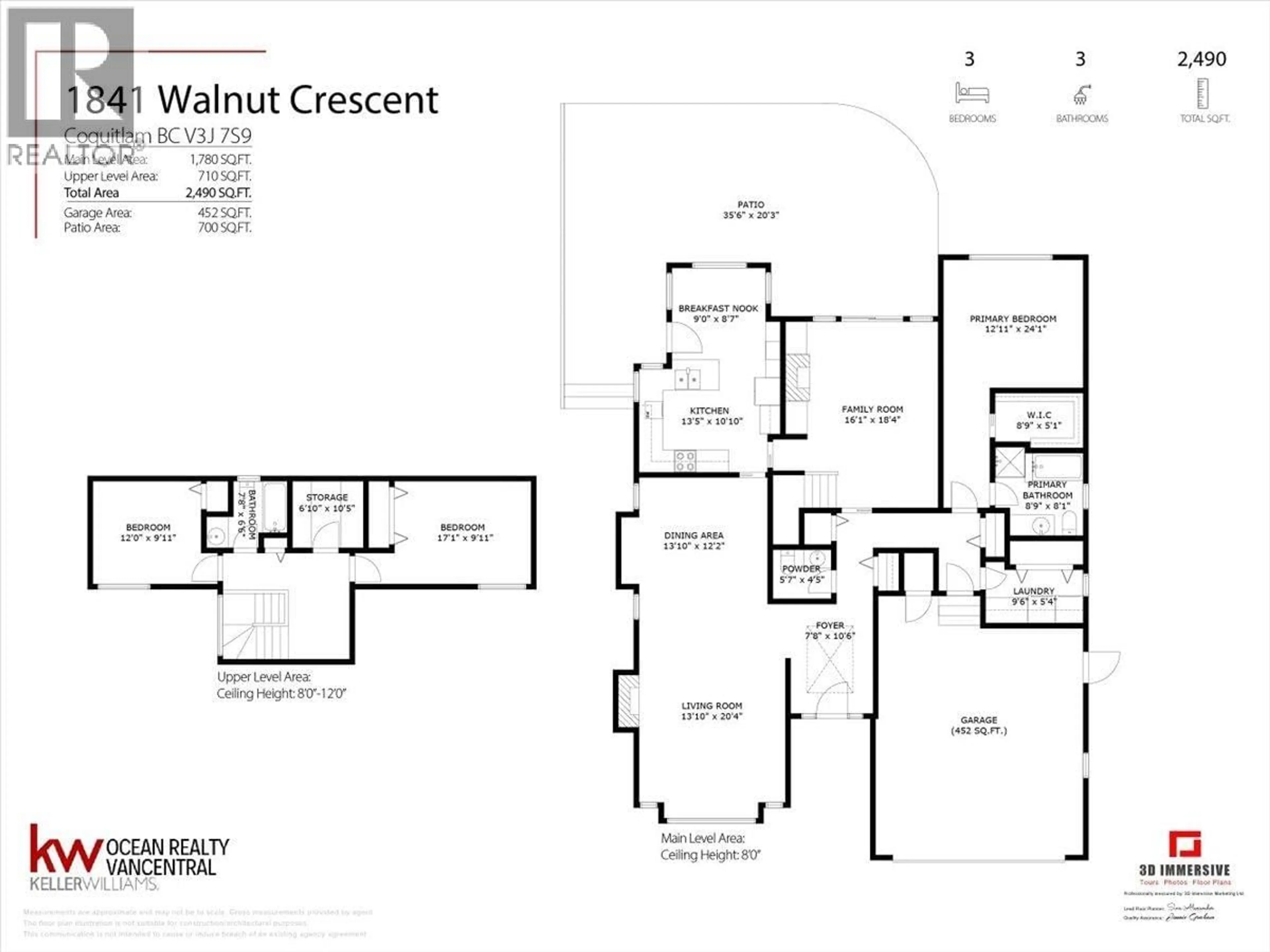 Floor plan for 1841 WALNUT CRESCENT, Coquitlam British Columbia V3J7S9