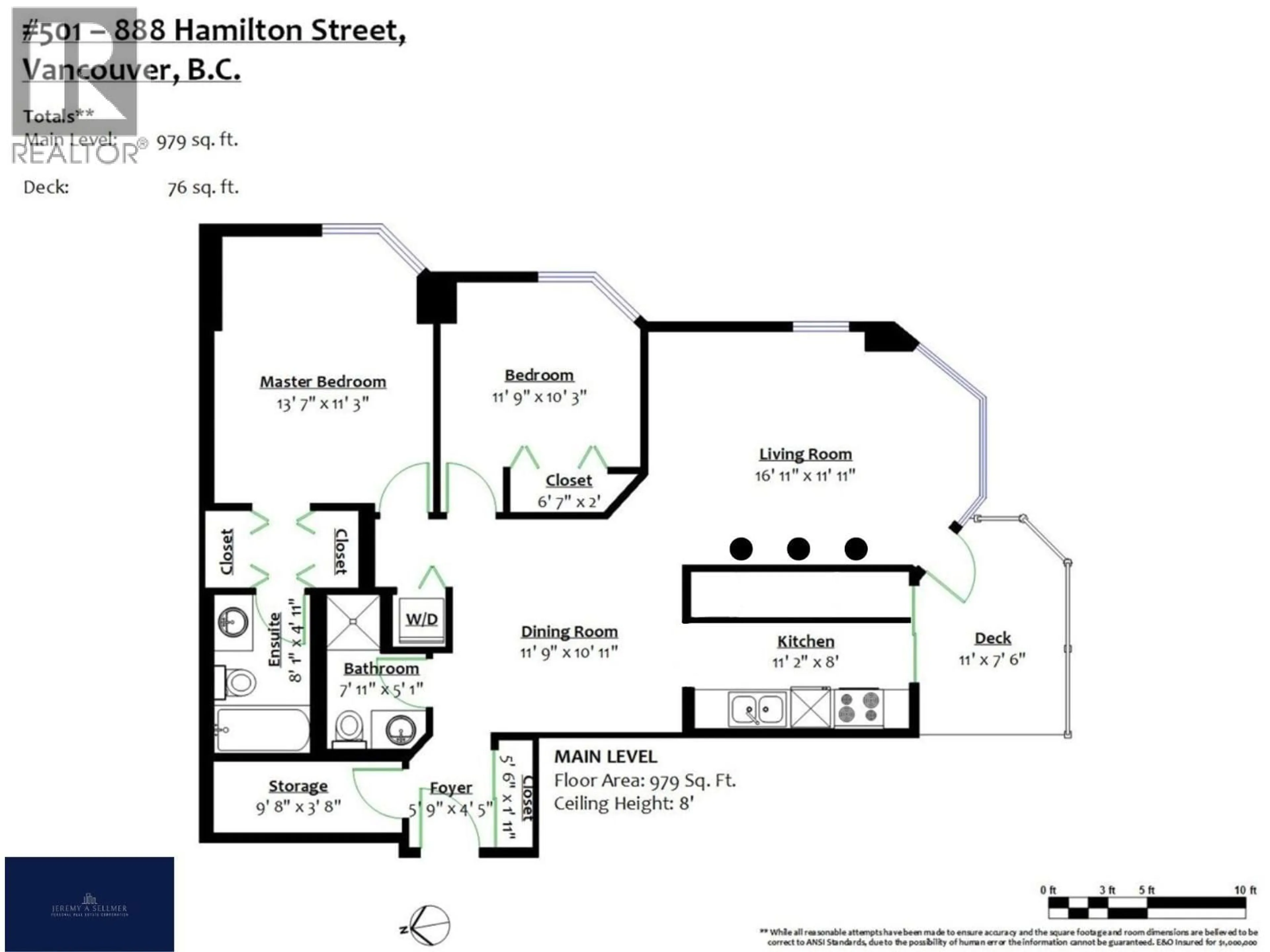 Floor plan for 501 - 888 HAMILTON STREET, Vancouver British Columbia V6B5W4