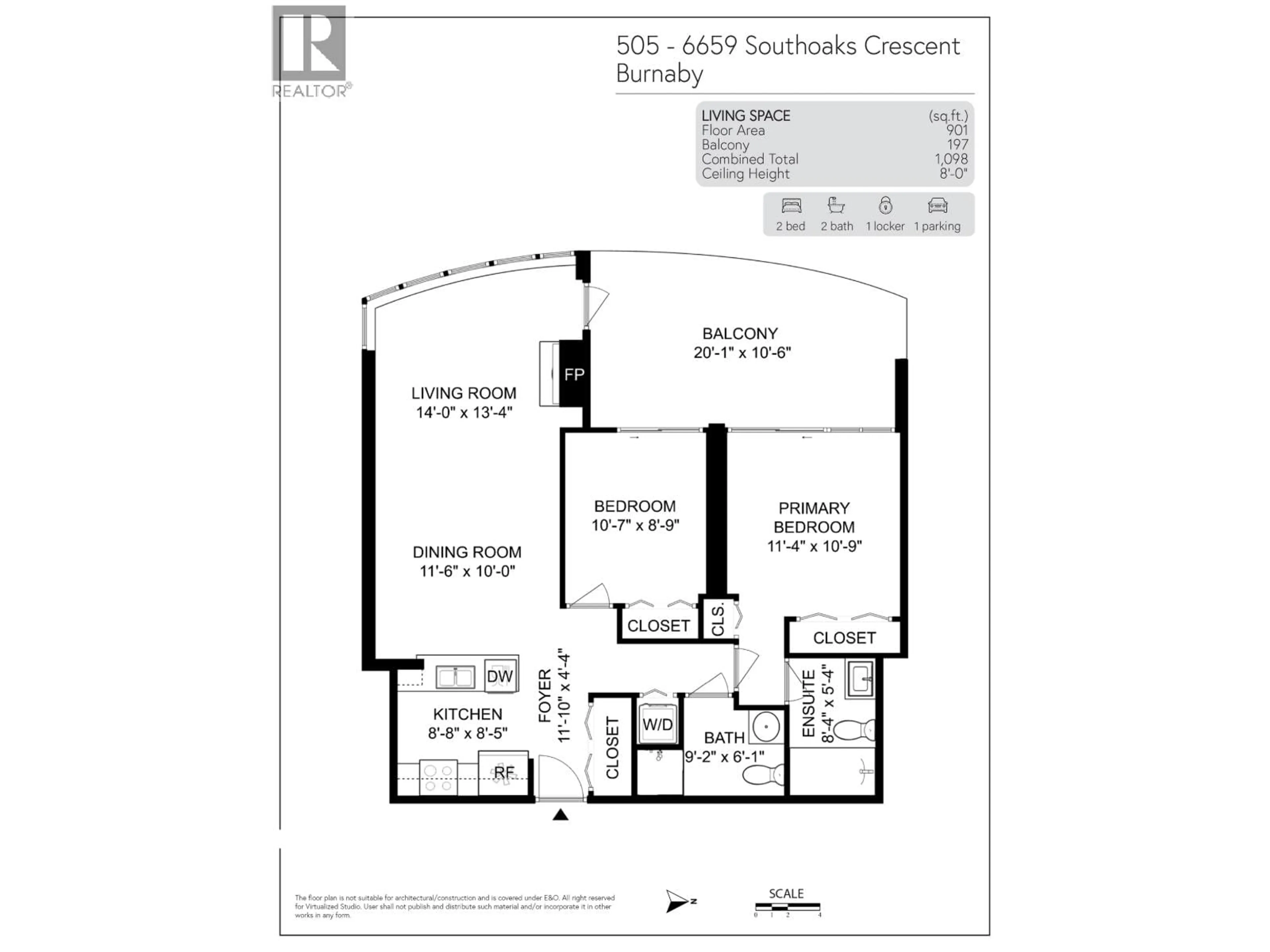 Floor plan for 505 - 6659 SOUTHOAKS CRESCENT, Burnaby British Columbia V5E4M9