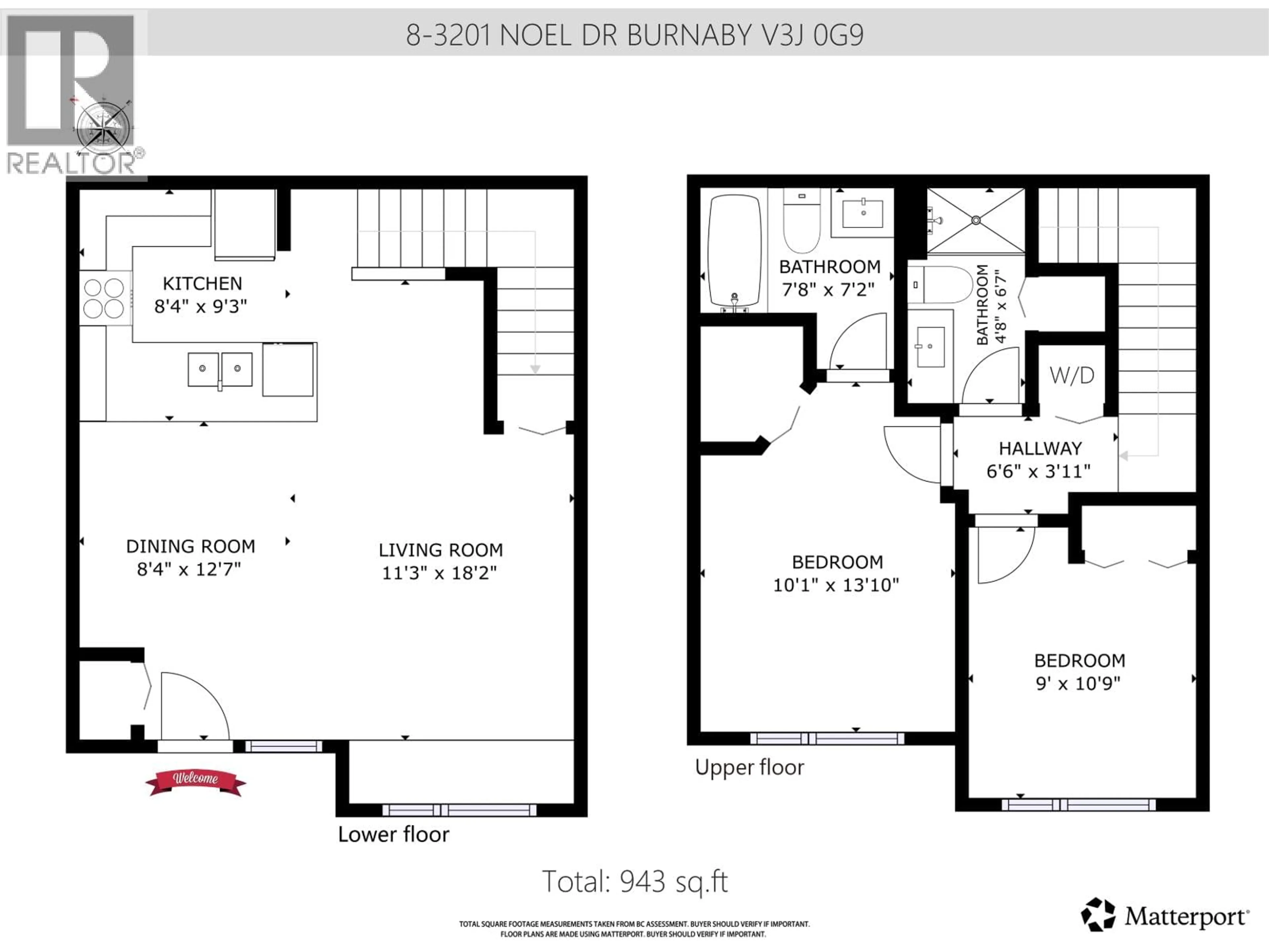 Floor plan for 8 - 3201 NOEL DRIVE, Burnaby British Columbia V3J0G9