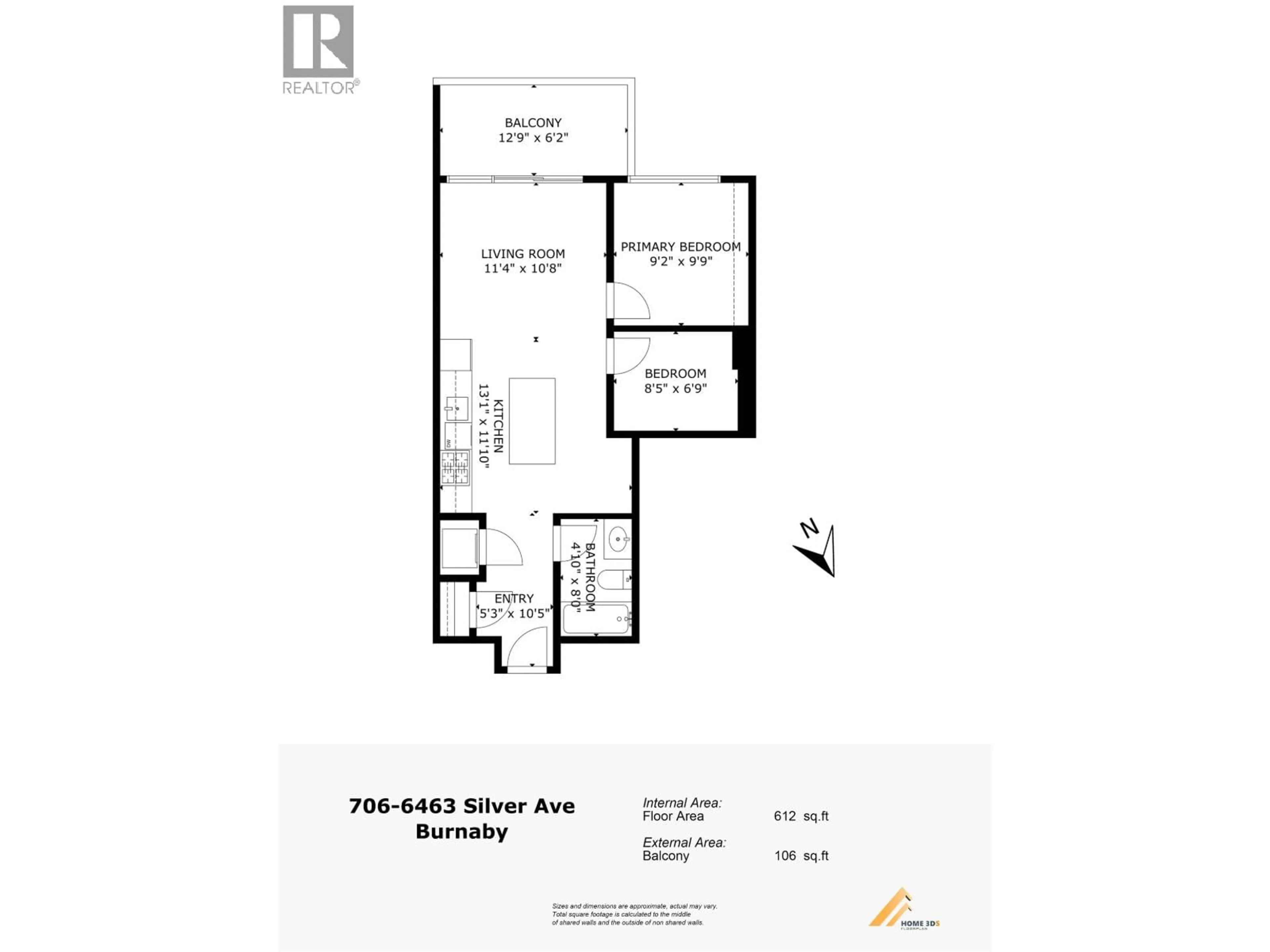 Floor plan for 706 - 6463 SILVER AVENUE, Burnaby British Columbia V5H0K4