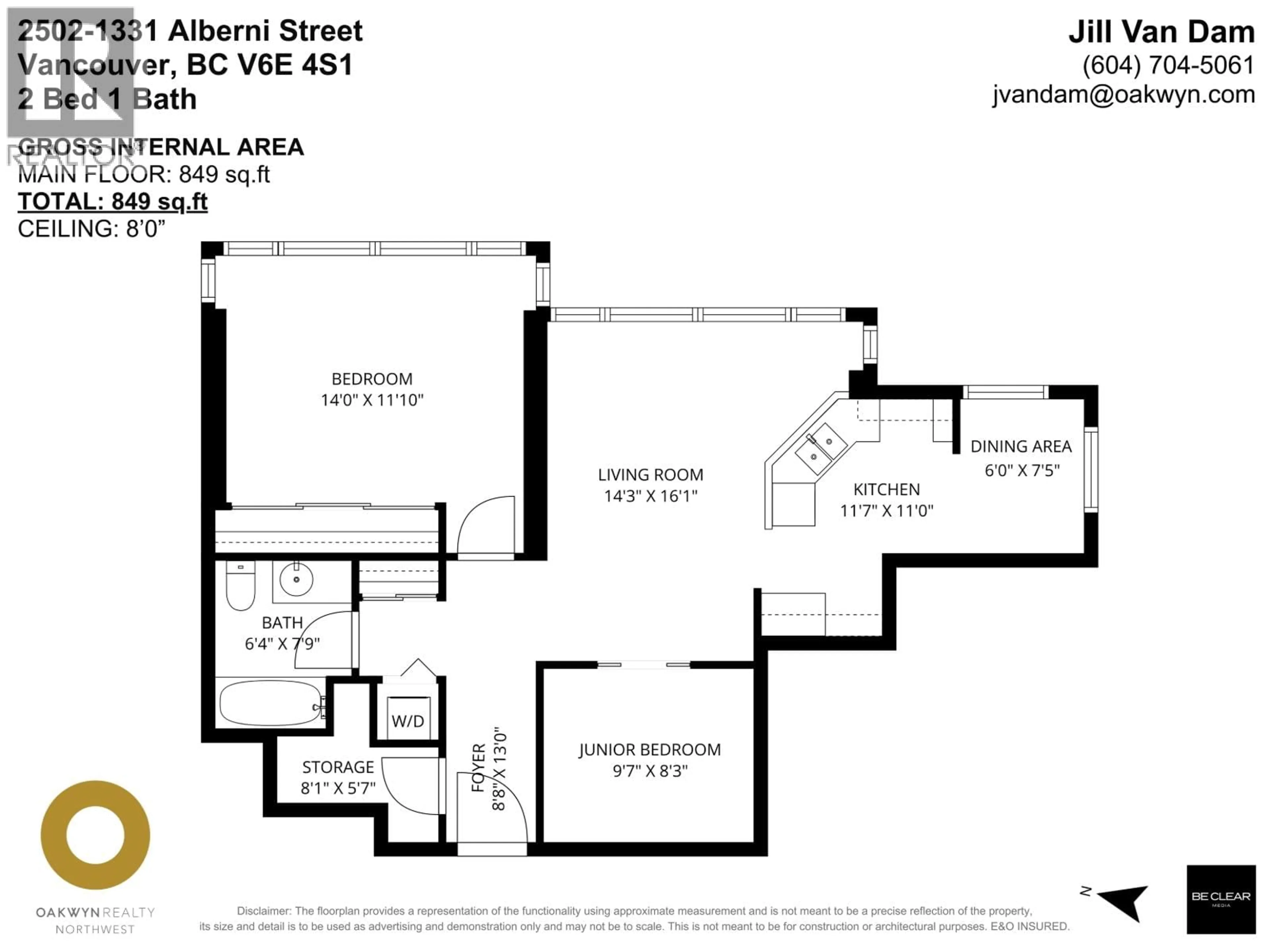 Floor plan for 2502 - 1331 ALBERNI STREET, Vancouver British Columbia V6E4S1