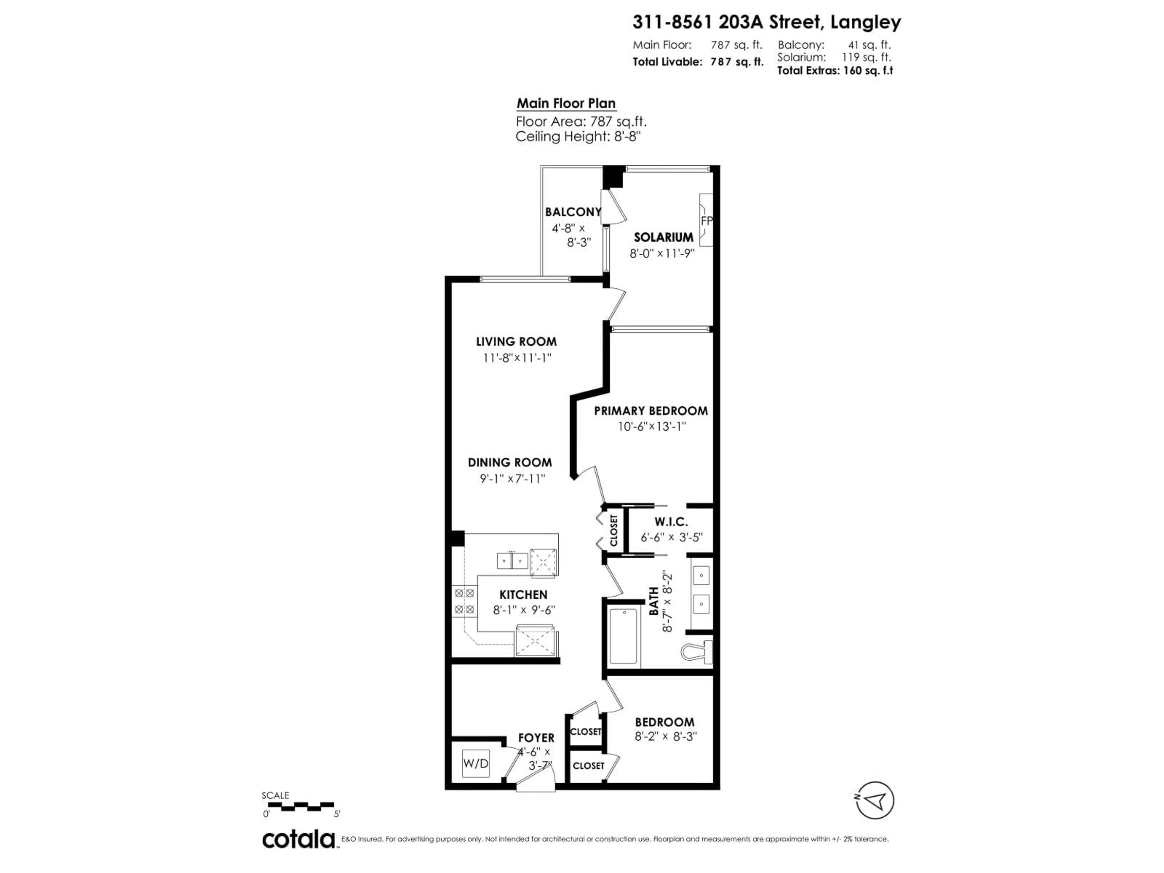 Floor plan for 311 - 8561 203A STREET, Langley British Columbia V2Y3L7