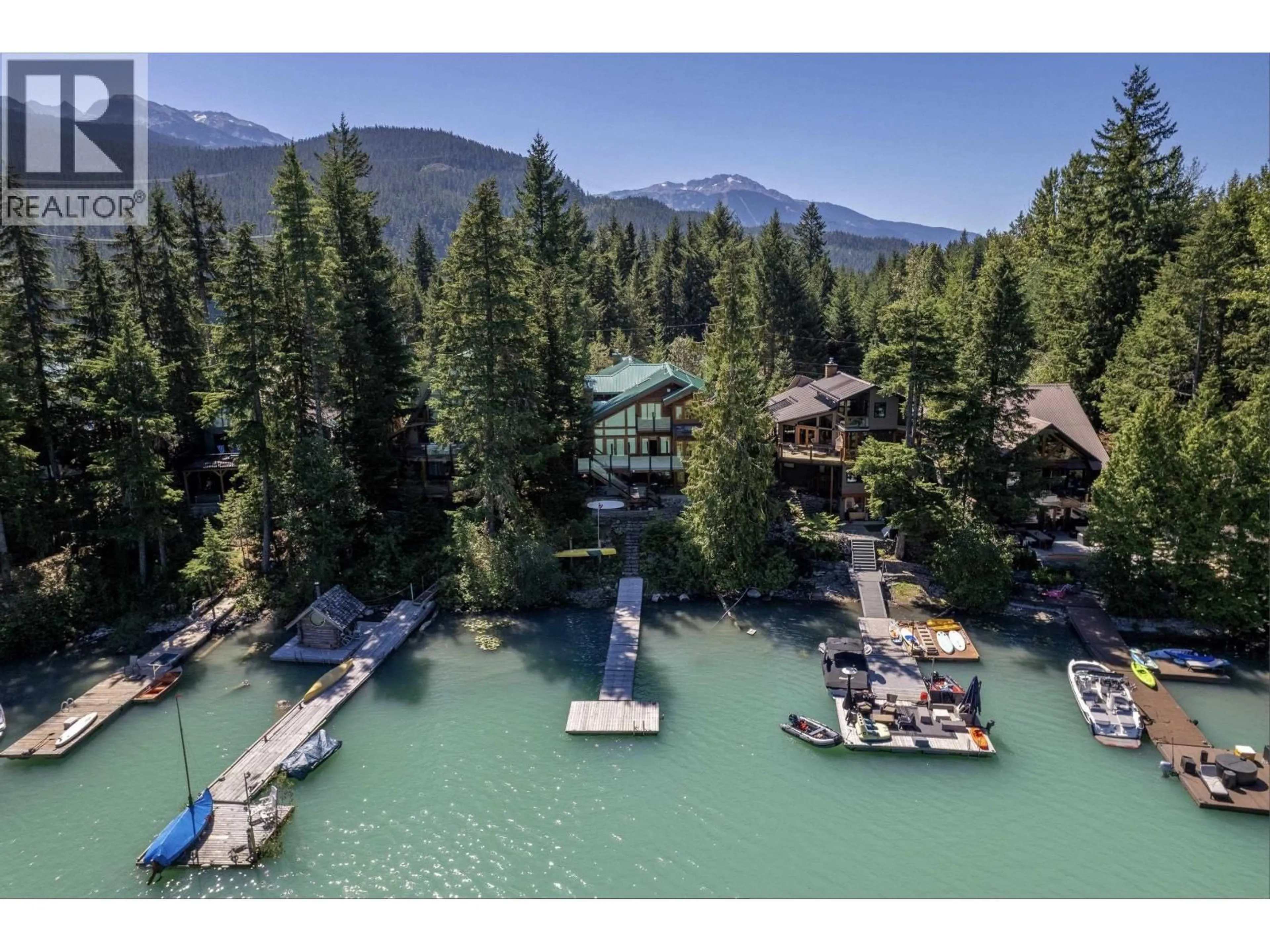 A pic from outside/outdoor area/front of a property/back of a property/a pic from drone, water/lake/river/ocean view for 9297 LAKESHORE DRIVE, Whistler British Columbia V8E0G6