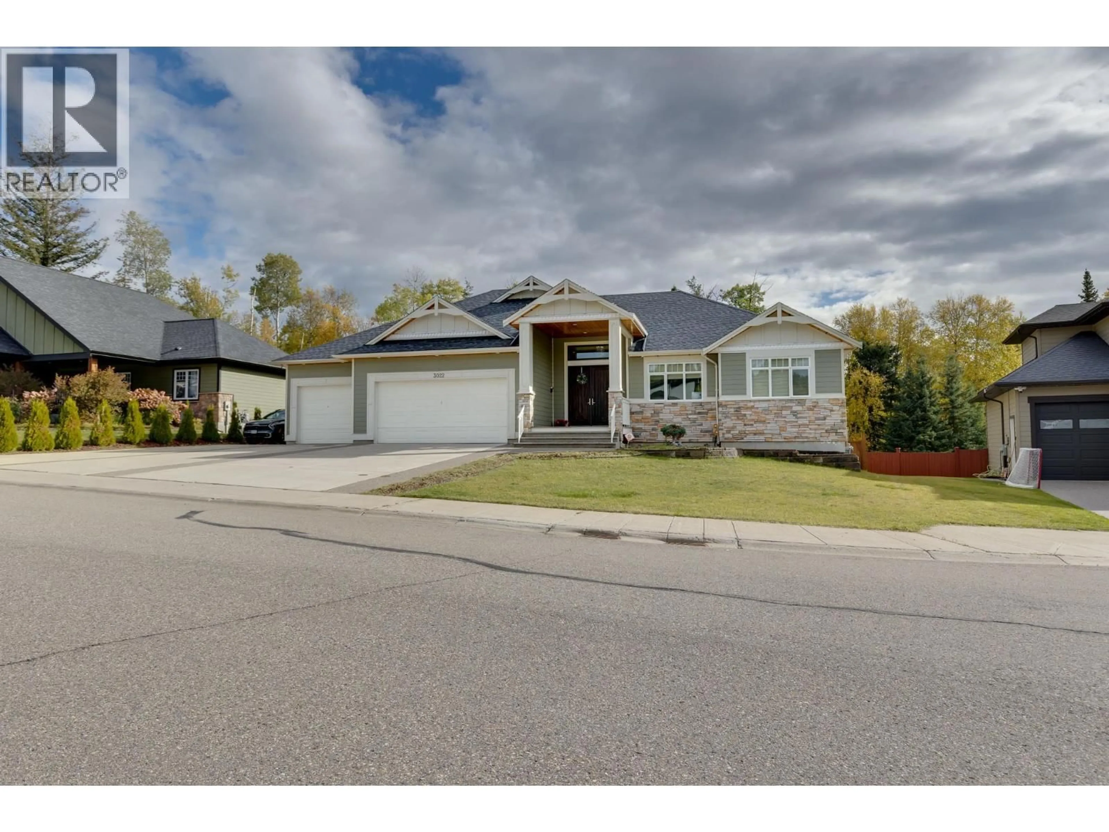 Home with brick exterior material, street for 3022 MAURICE DRIVE, Prince George British Columbia V2N0C8