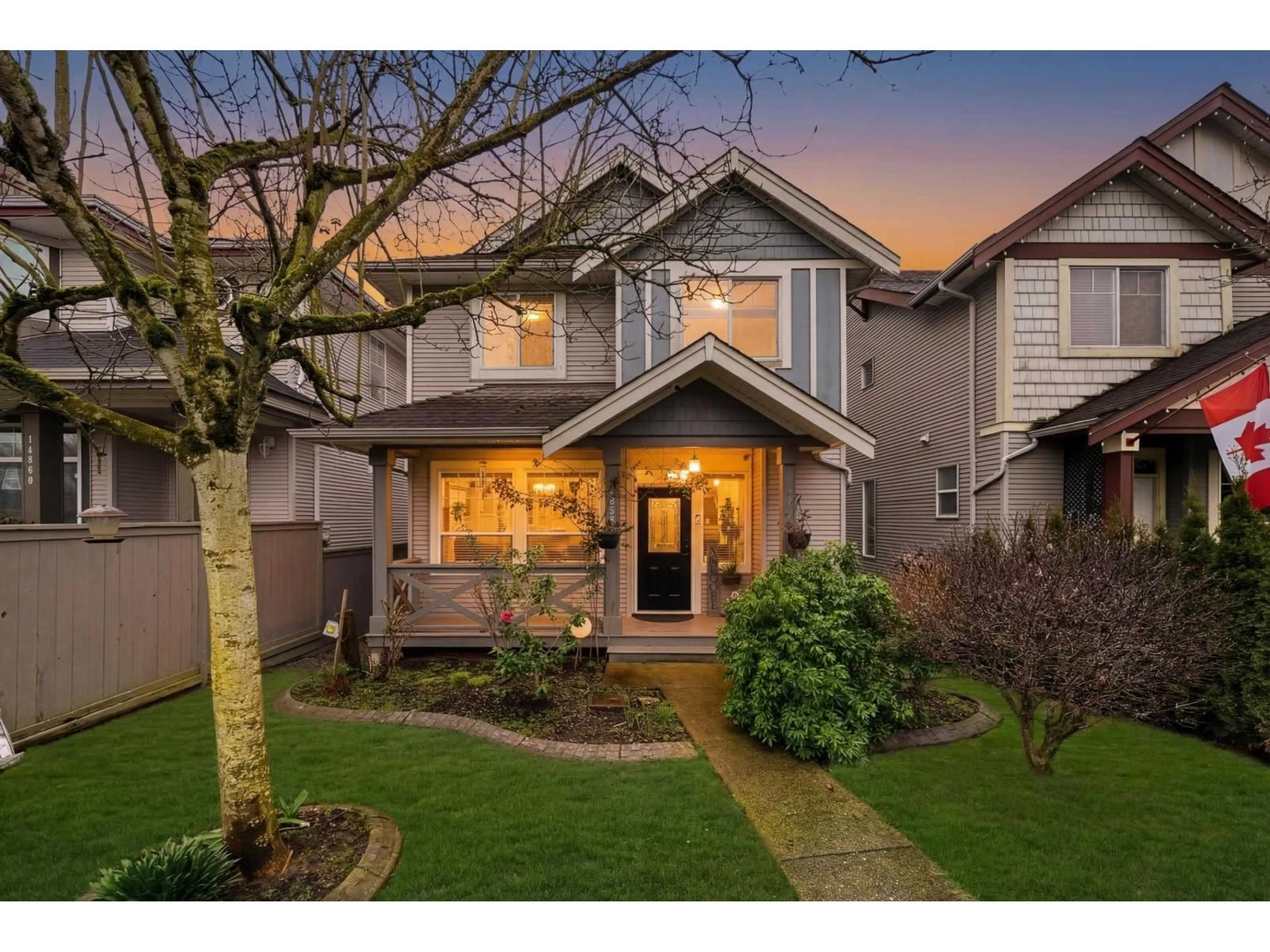 Home with vinyl exterior material, street for 14858 56A AVENUE, Surrey British Columbia V3S8X1