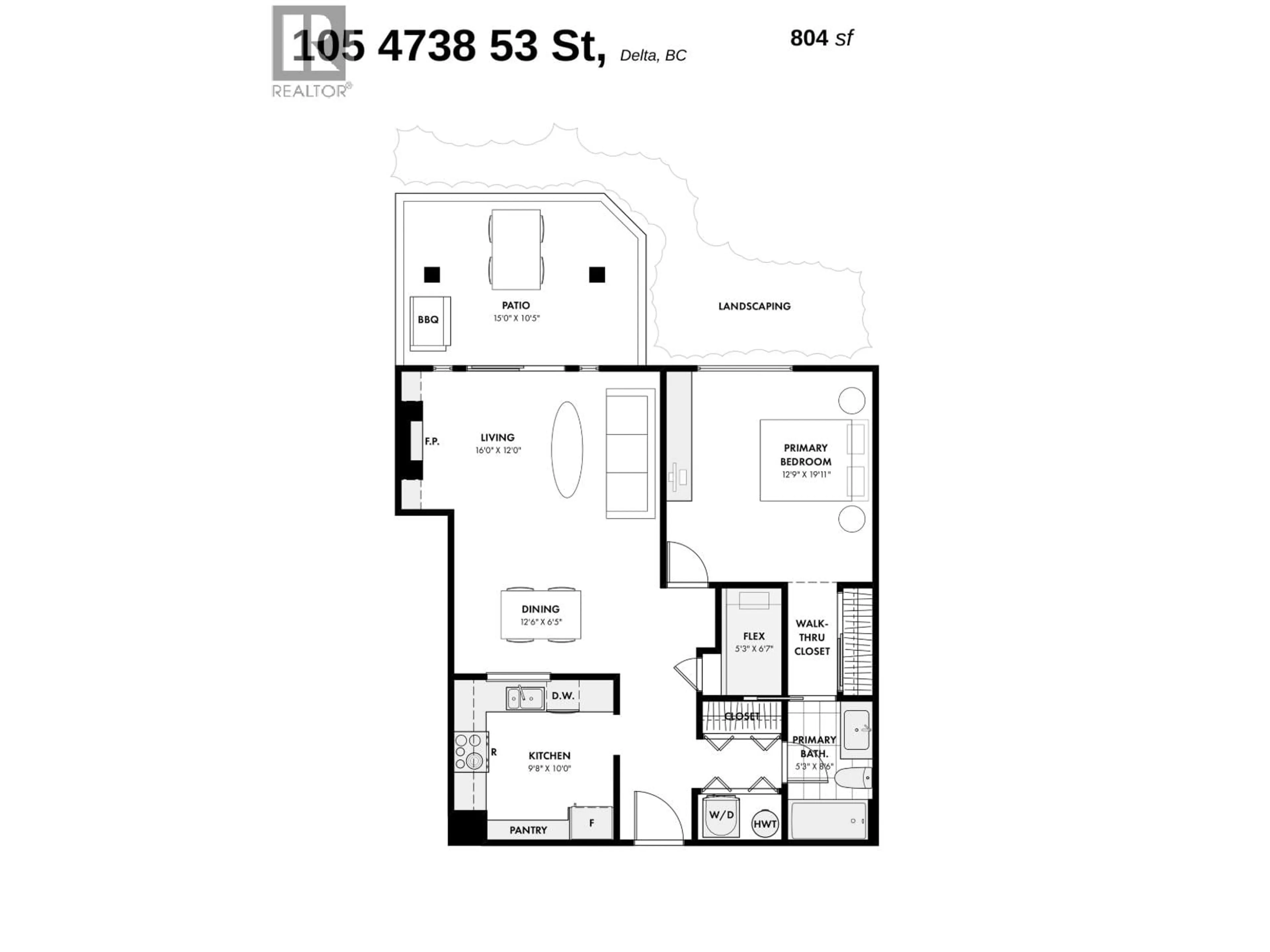 Floor plan for 105 - 4738 53 STREET, Delta British Columbia V4K2Z1