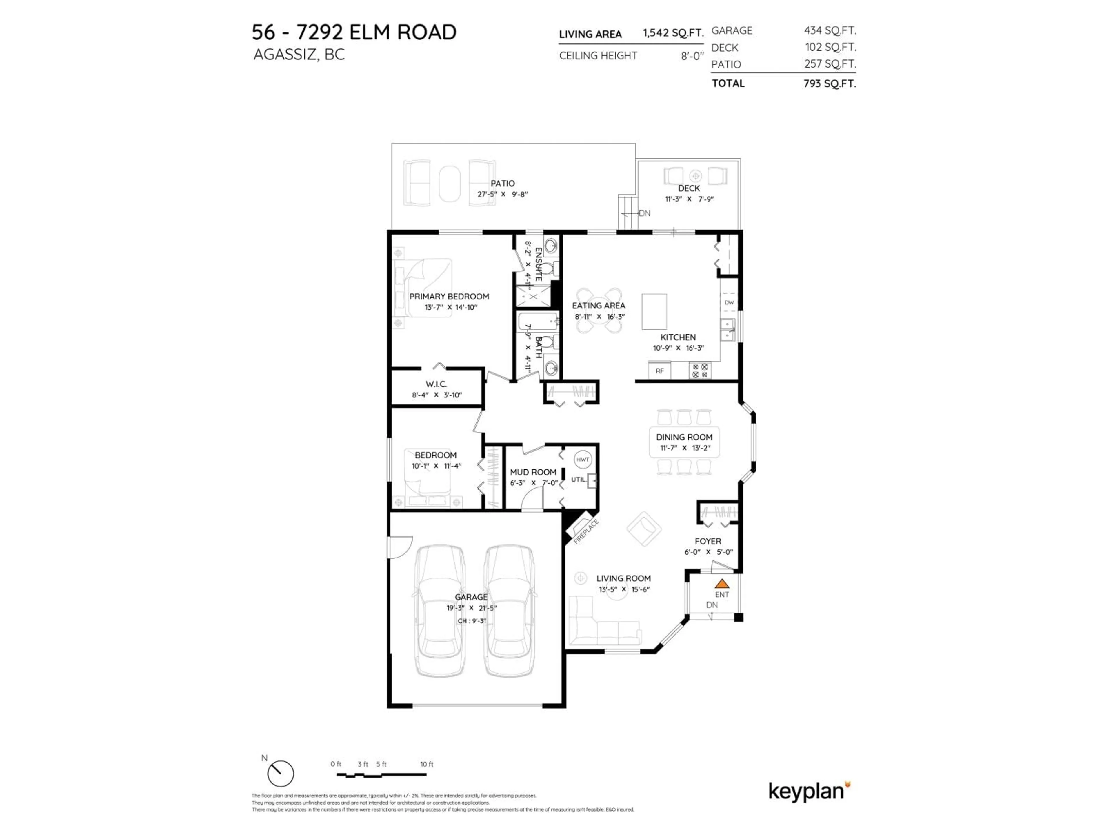 Floor plan for 56 - 7292 ELM ROAD, Agassiz British Columbia V0M1A2