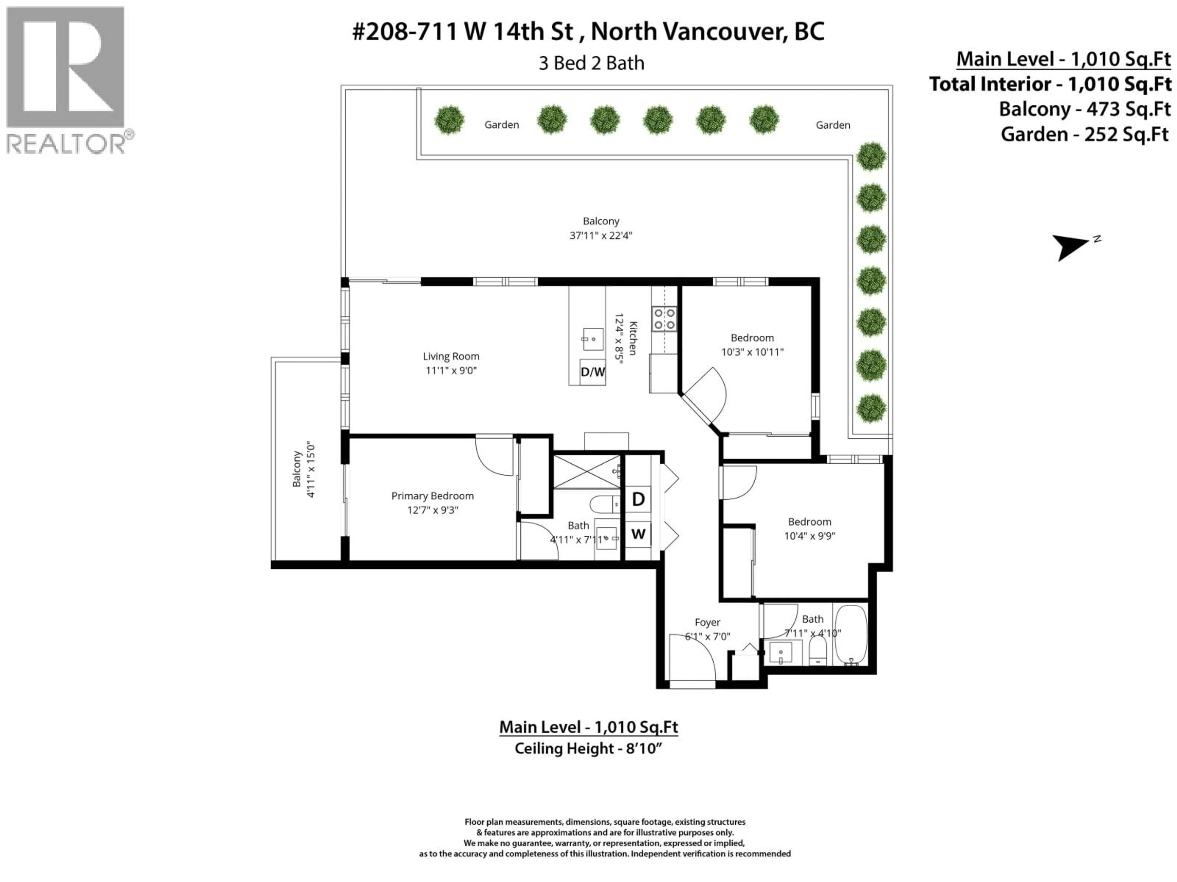 Floor plan for 208 - 711 14TH STREET, North Vancouver British Columbia V7M3E8