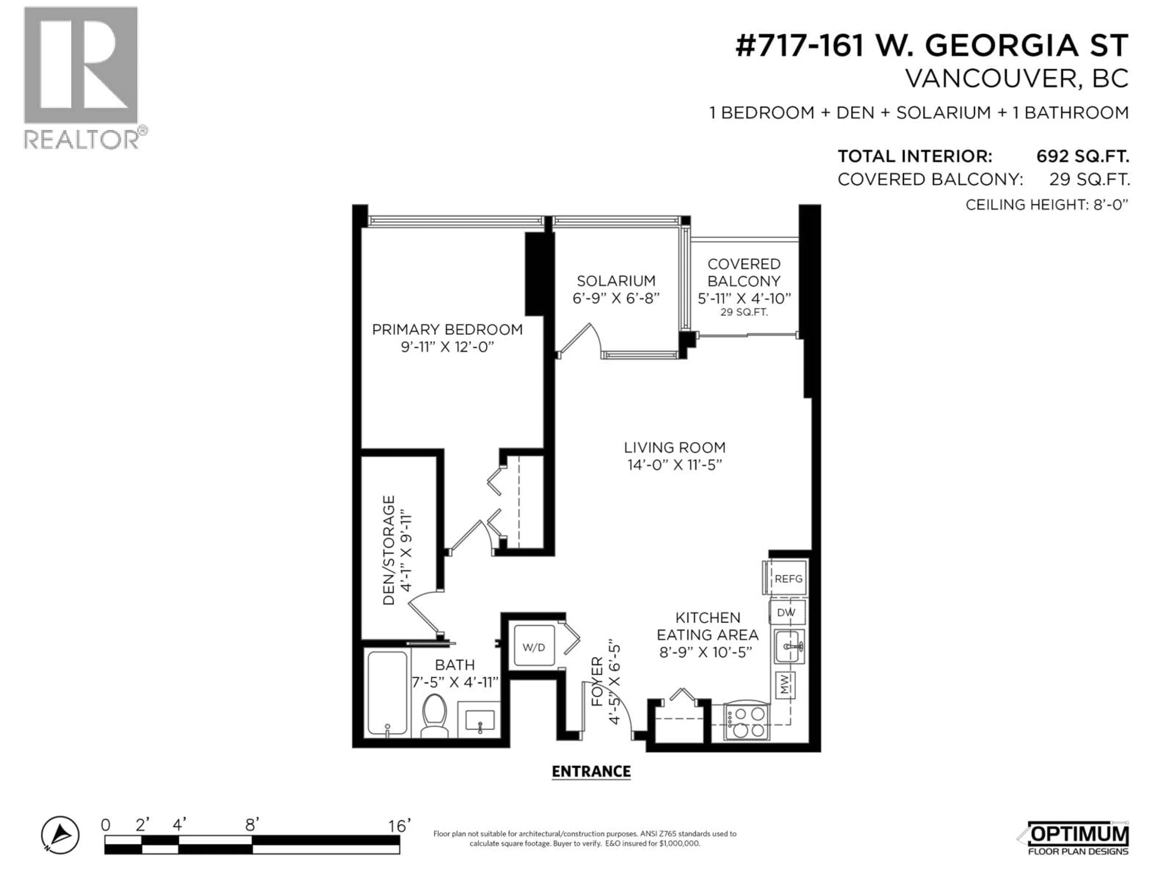 Floor plan for 717 - 161 GEORGIA STREET, Vancouver British Columbia V6B0K9