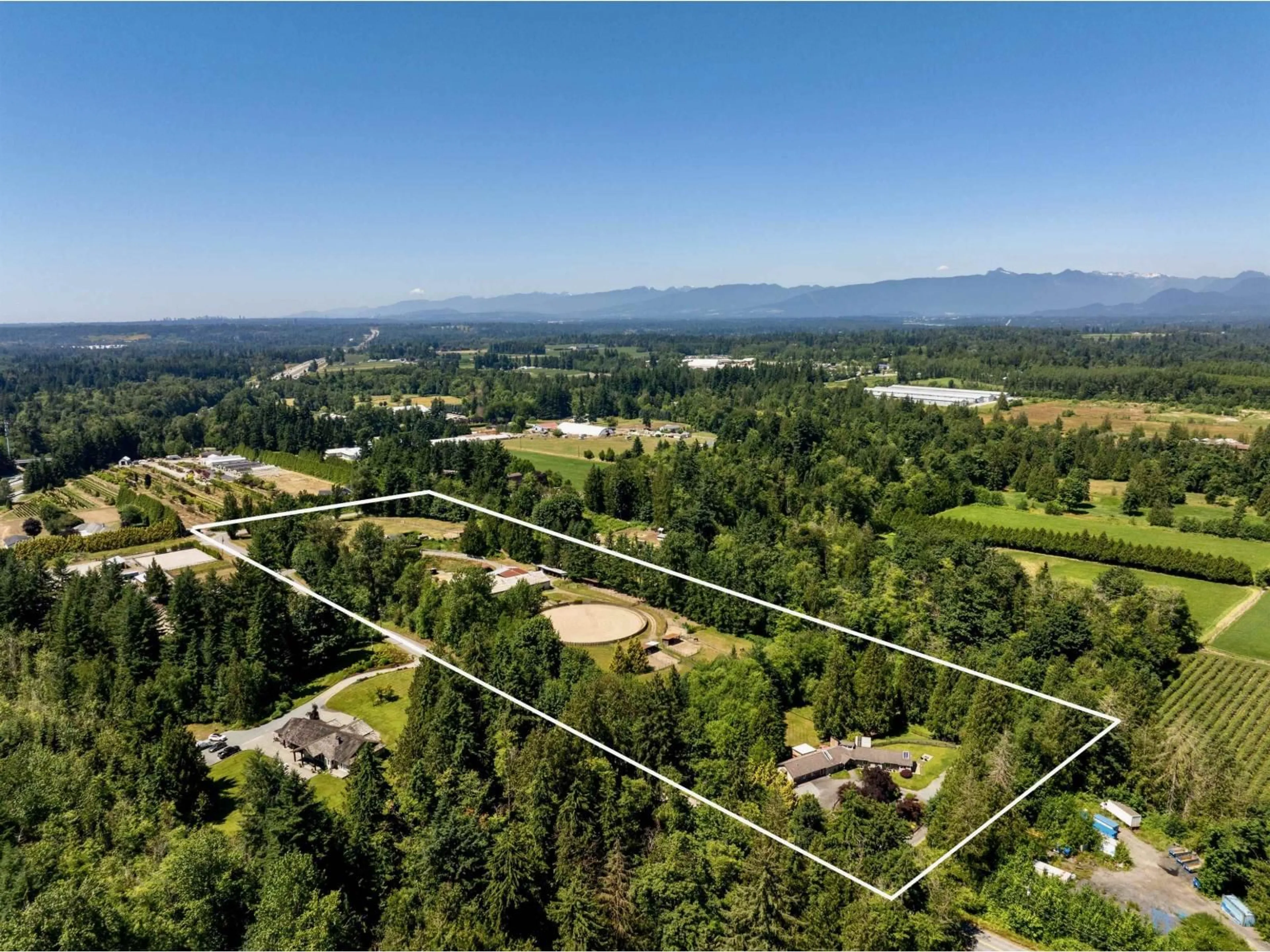 A pic from outside/outdoor area/front of a property/back of a property/a pic from drone, mountain view for 25177 64 AVENUE, Langley British Columbia V4W1H5