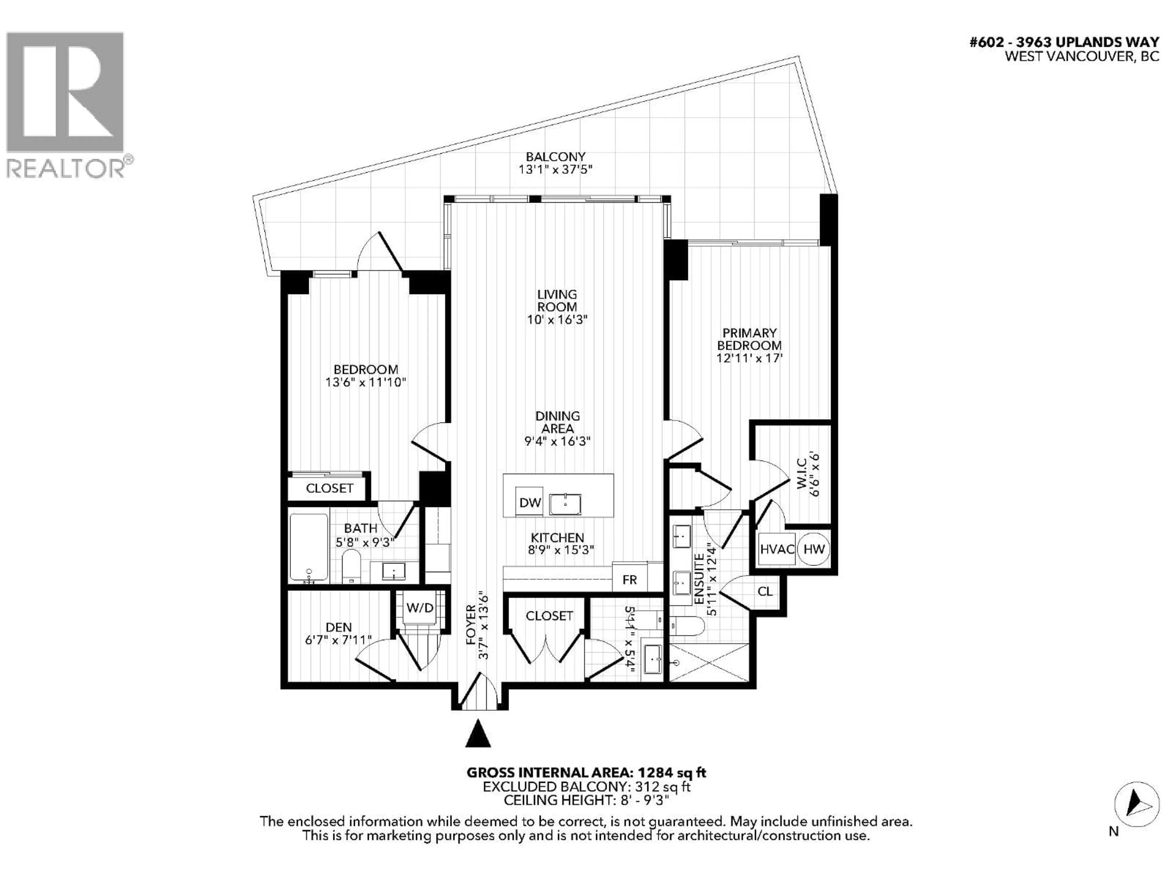 Floor plan for 602 - 3963 UPLANDS WAY, West Vancouver British Columbia V7S0B7