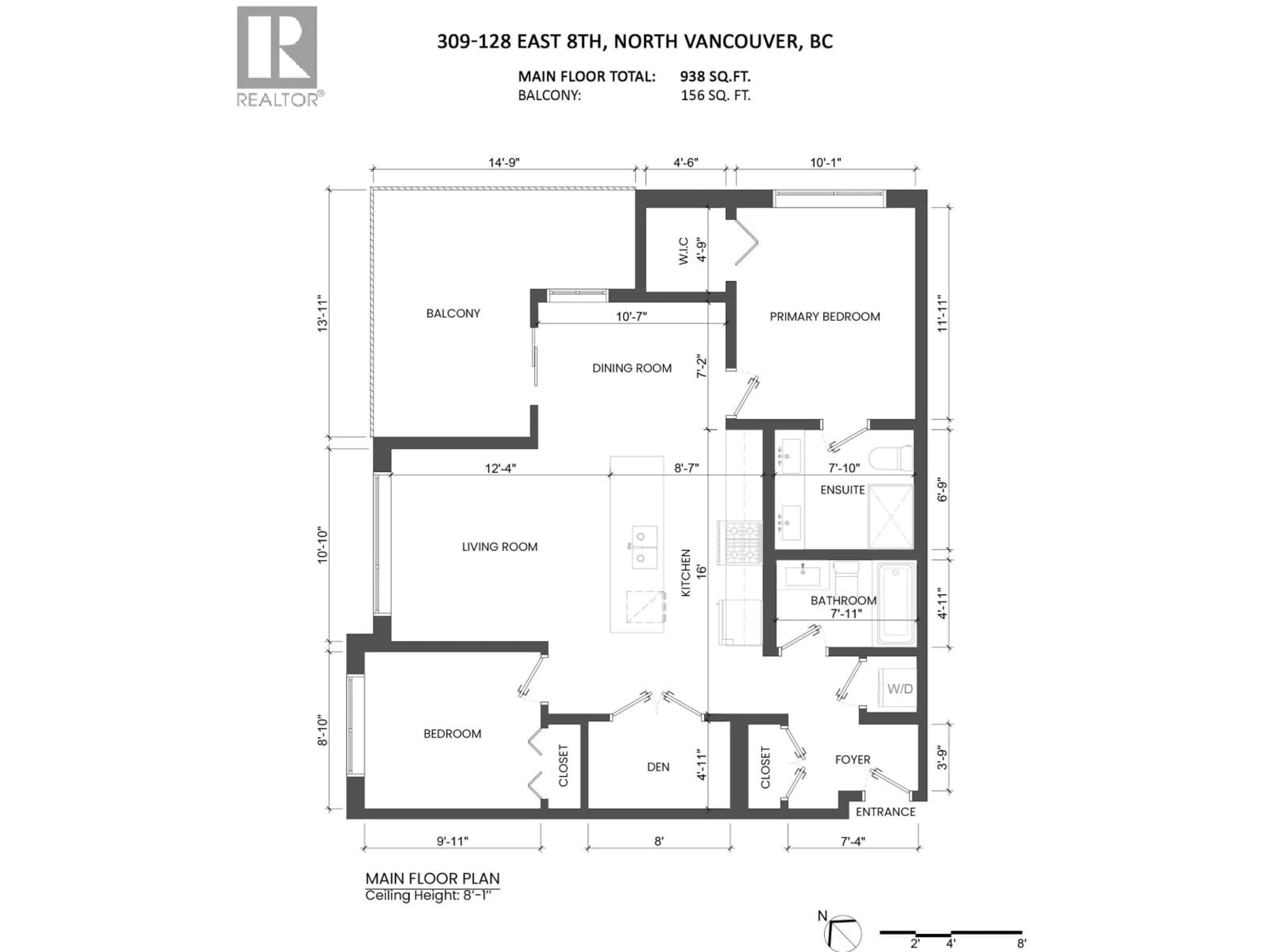 Floor plan for 309 - 128 8TH STREET, North Vancouver British Columbia V7L0H2