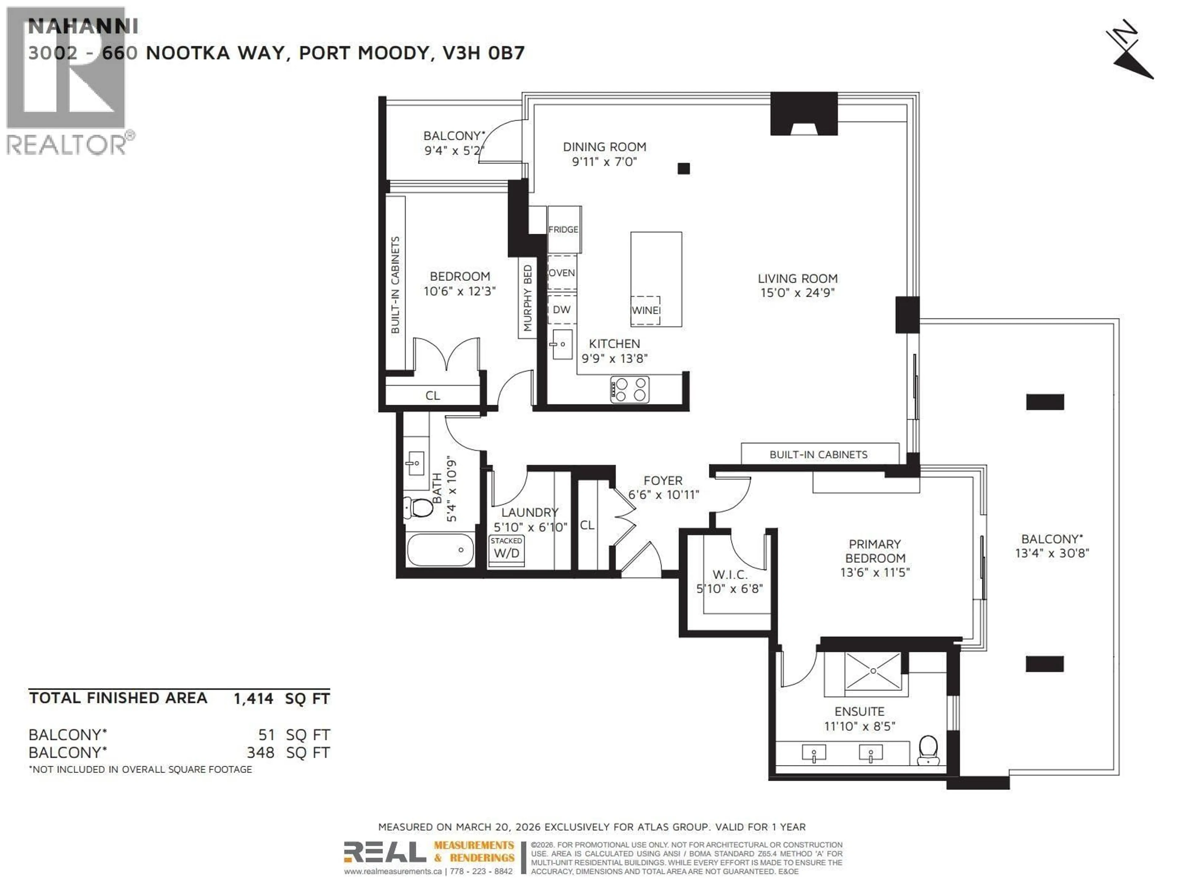 Floor plan for 3002 - 660 NOOTKA WAY, Port Moody British Columbia V3H0B7