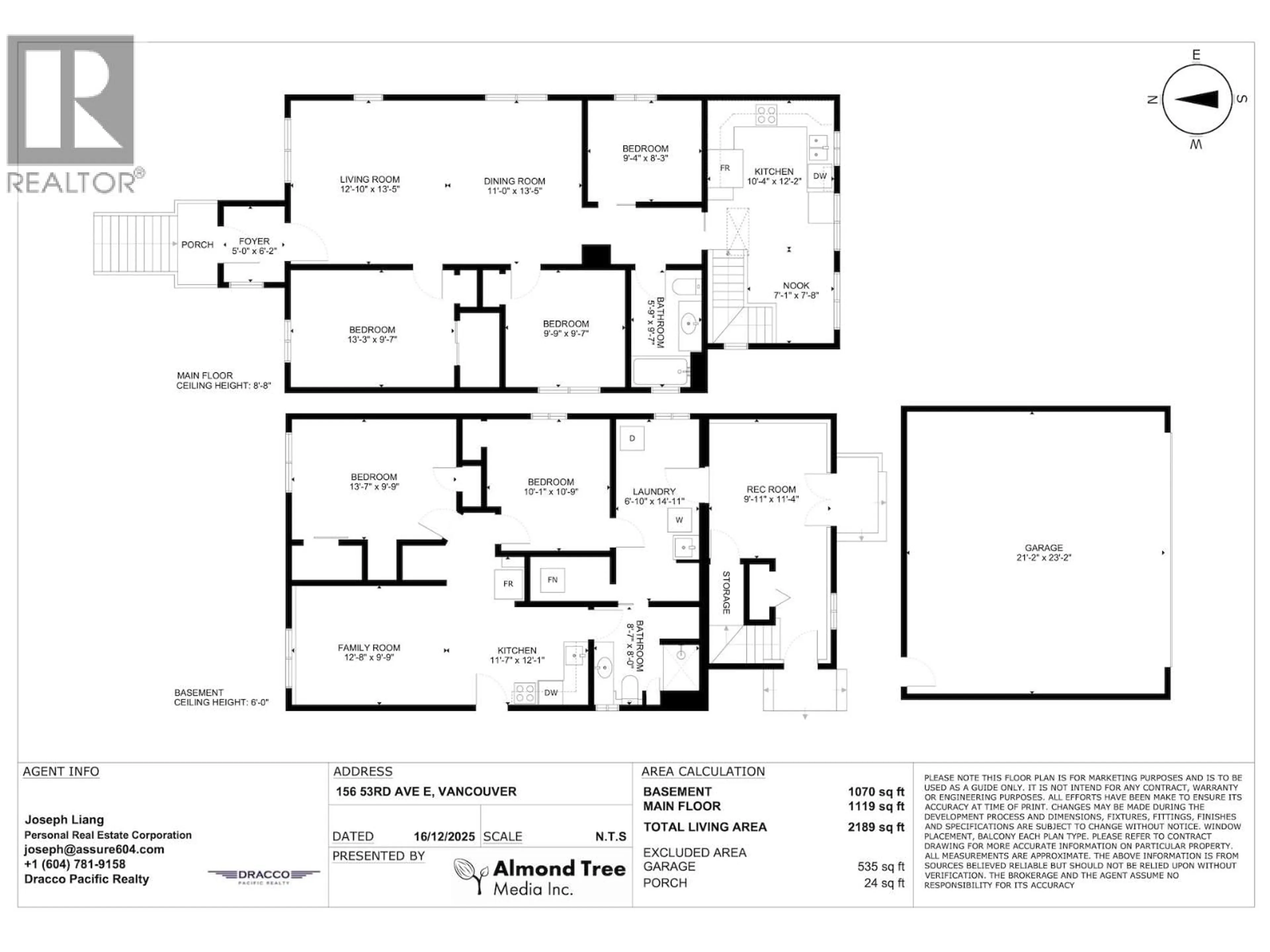 Floor plan for 156 53RD AVENUE, Vancouver British Columbia V5X1H8