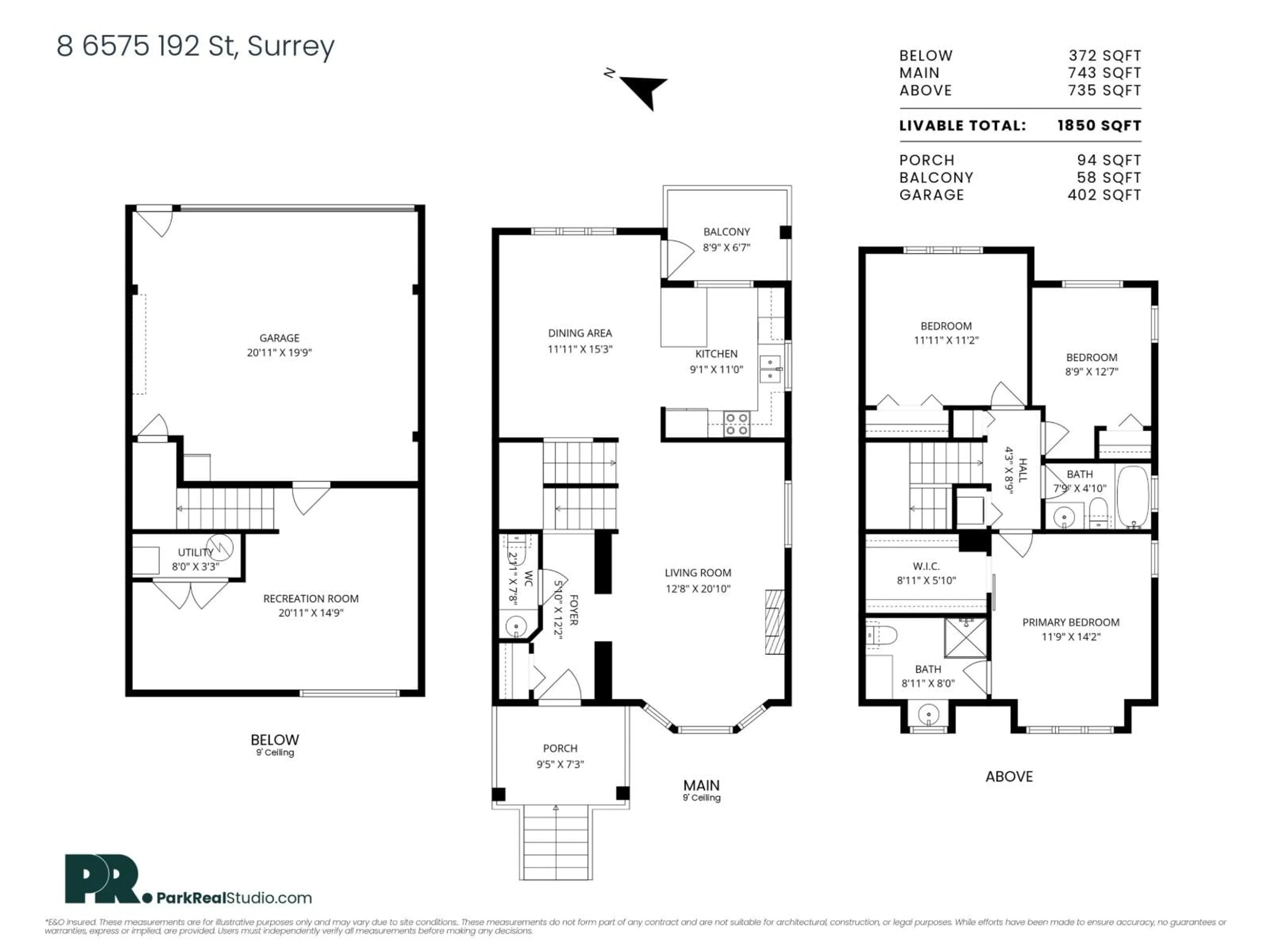 Floor plan for 8 - 6575 192 STREET, Surrey British Columbia V4N5T8