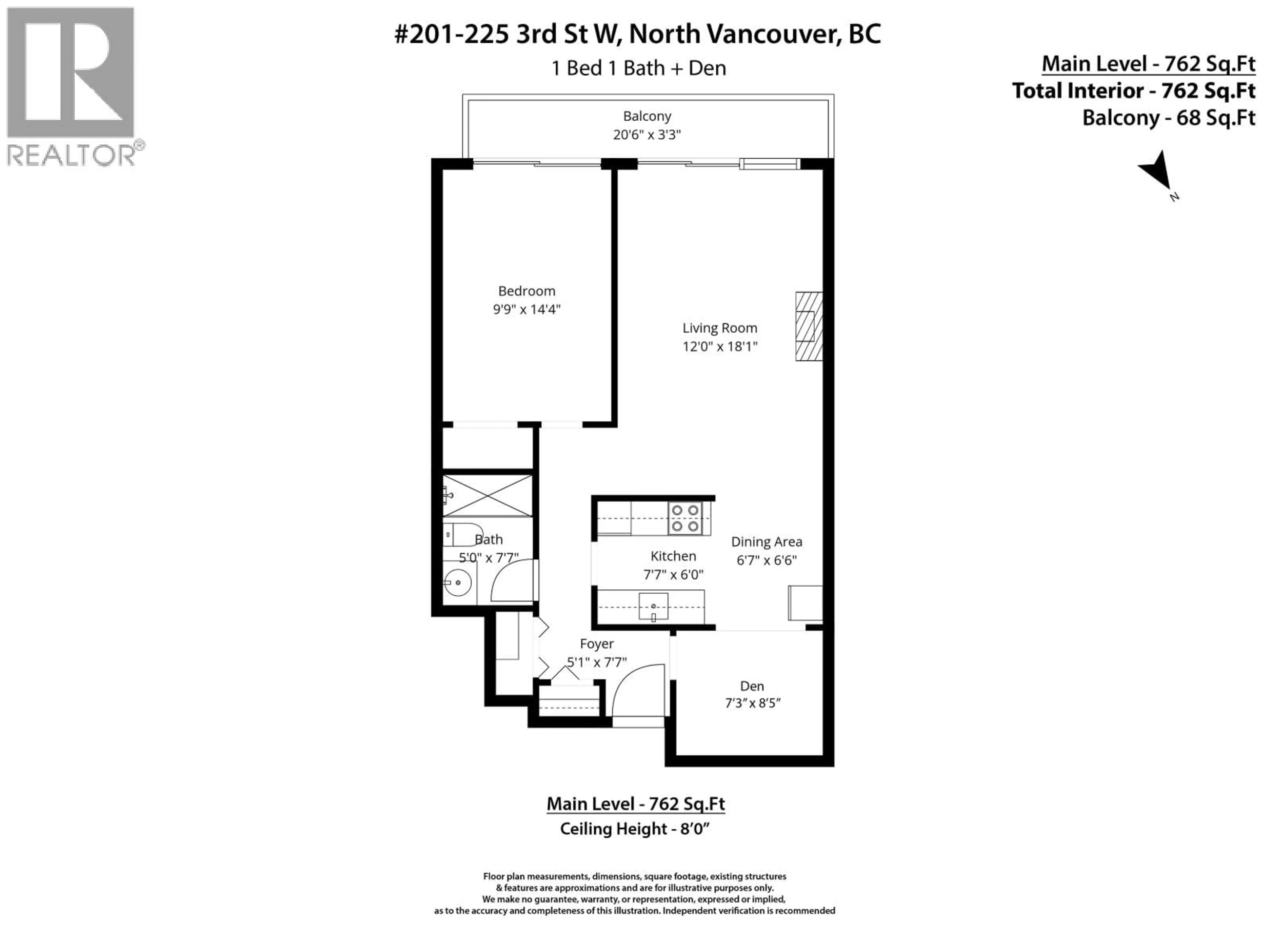 Floor plan for 201 - 225 3RD STREET, North Vancouver British Columbia V7M1E9
