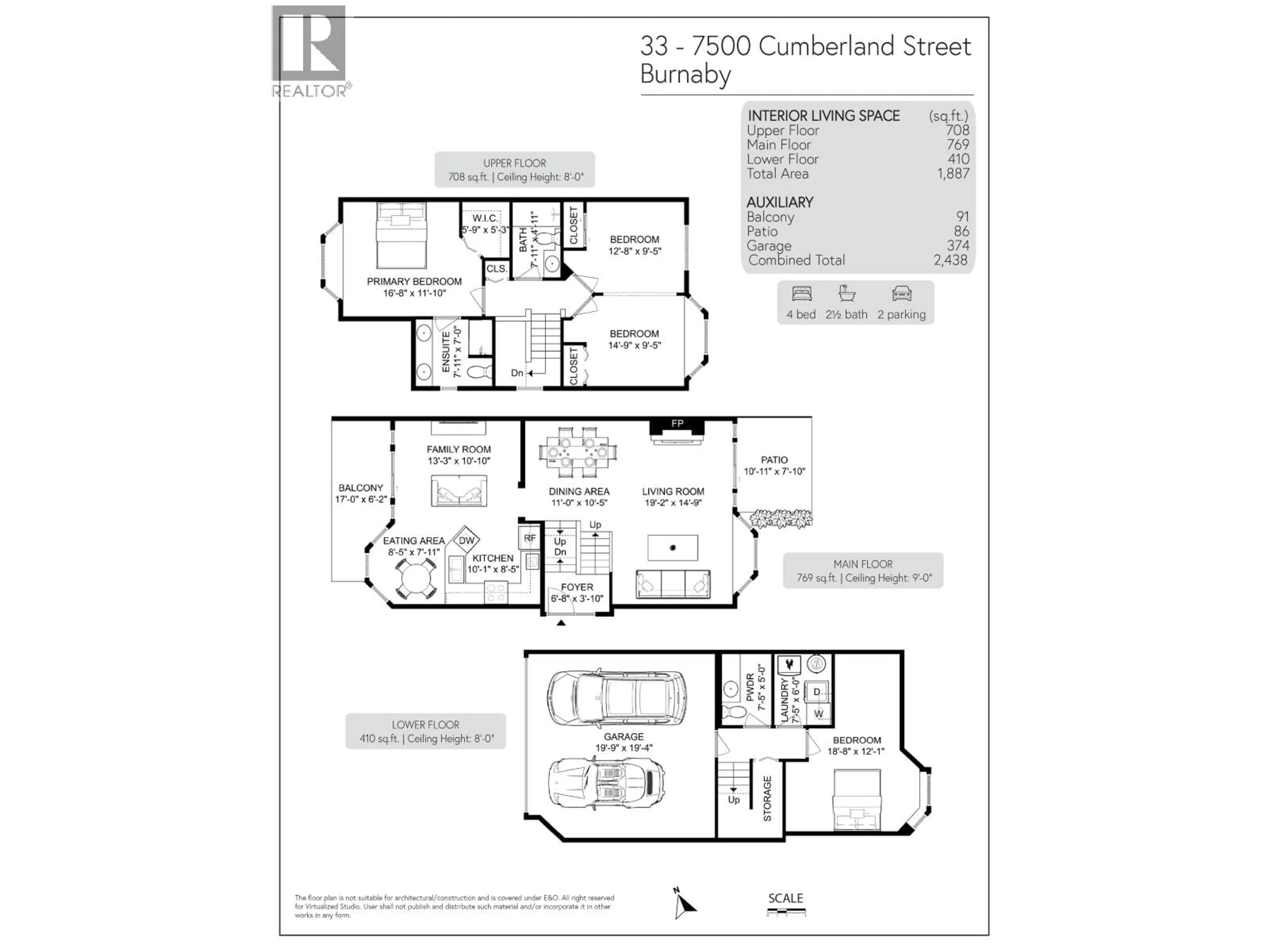 Floor plan for 33 - 7500 CUMBERLAND STREET, Burnaby British Columbia V3N4Z9