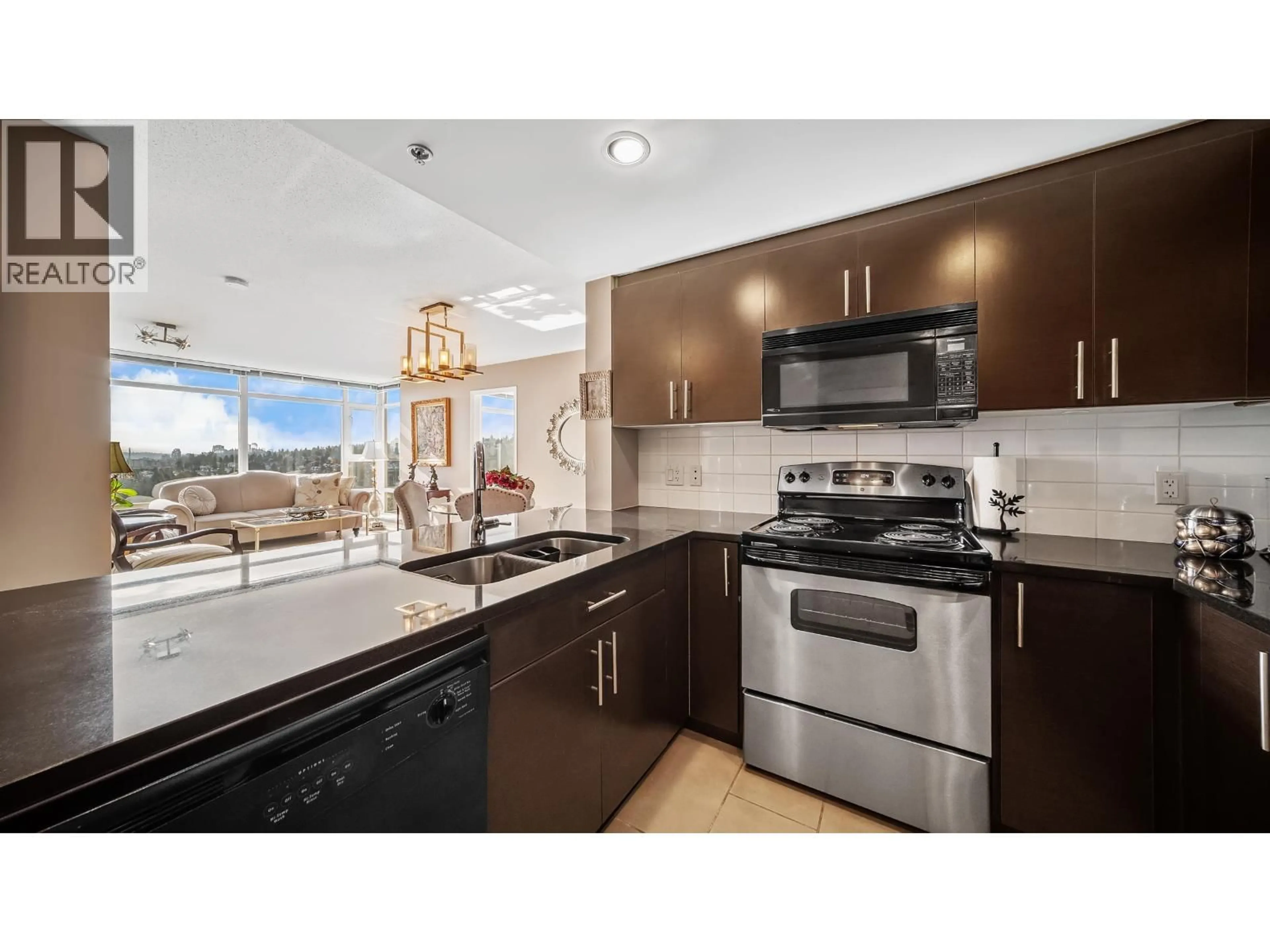 Standard kitchen, ceramic/tile floor for 1702 - 555 DELESTRE AVENUE, Coquitlam British Columbia V3K0A9