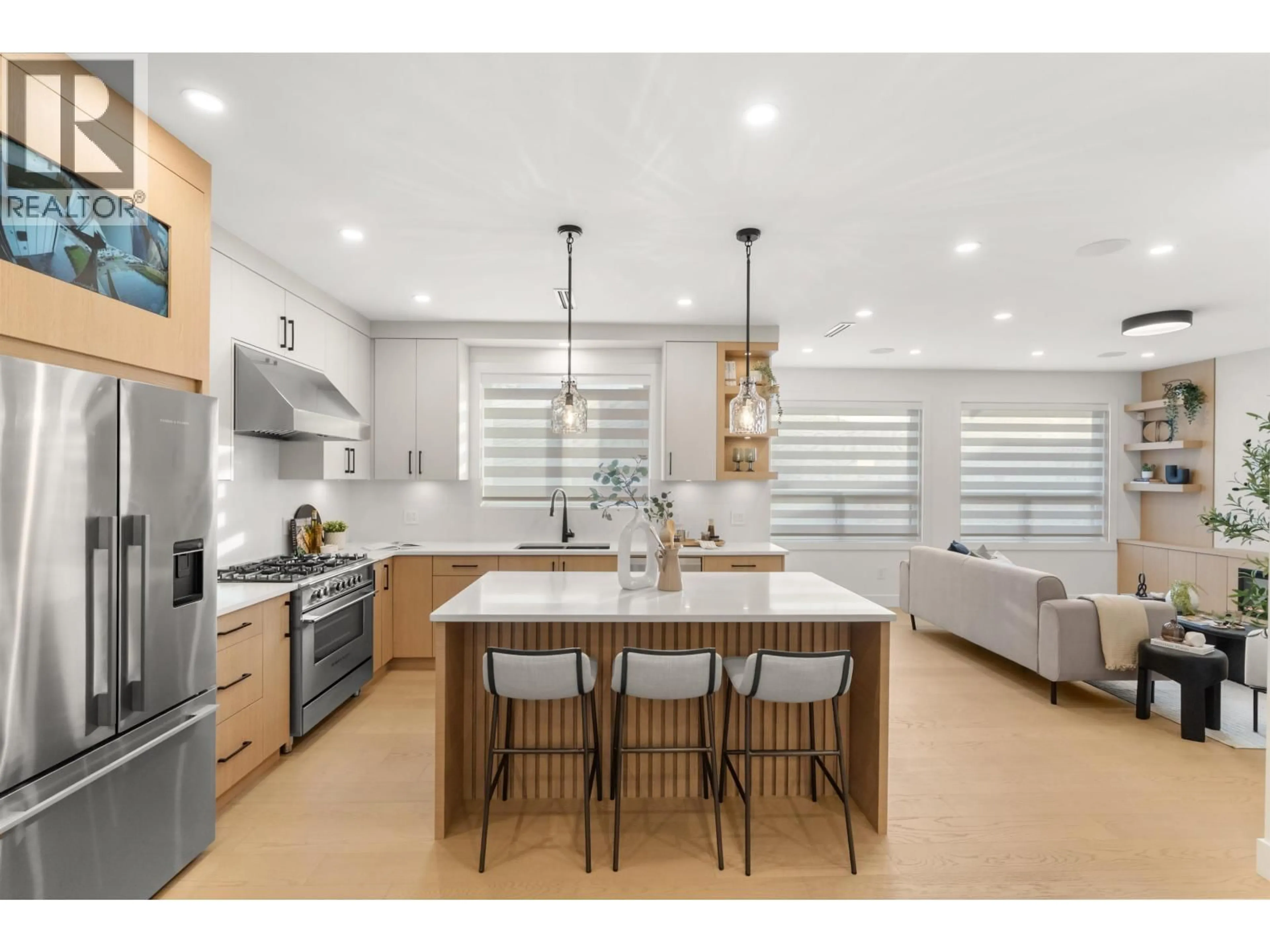 Open concept kitchen, ceramic/tile floor for 4818 42A AVENUE, Ladner British Columbia V4K1A1