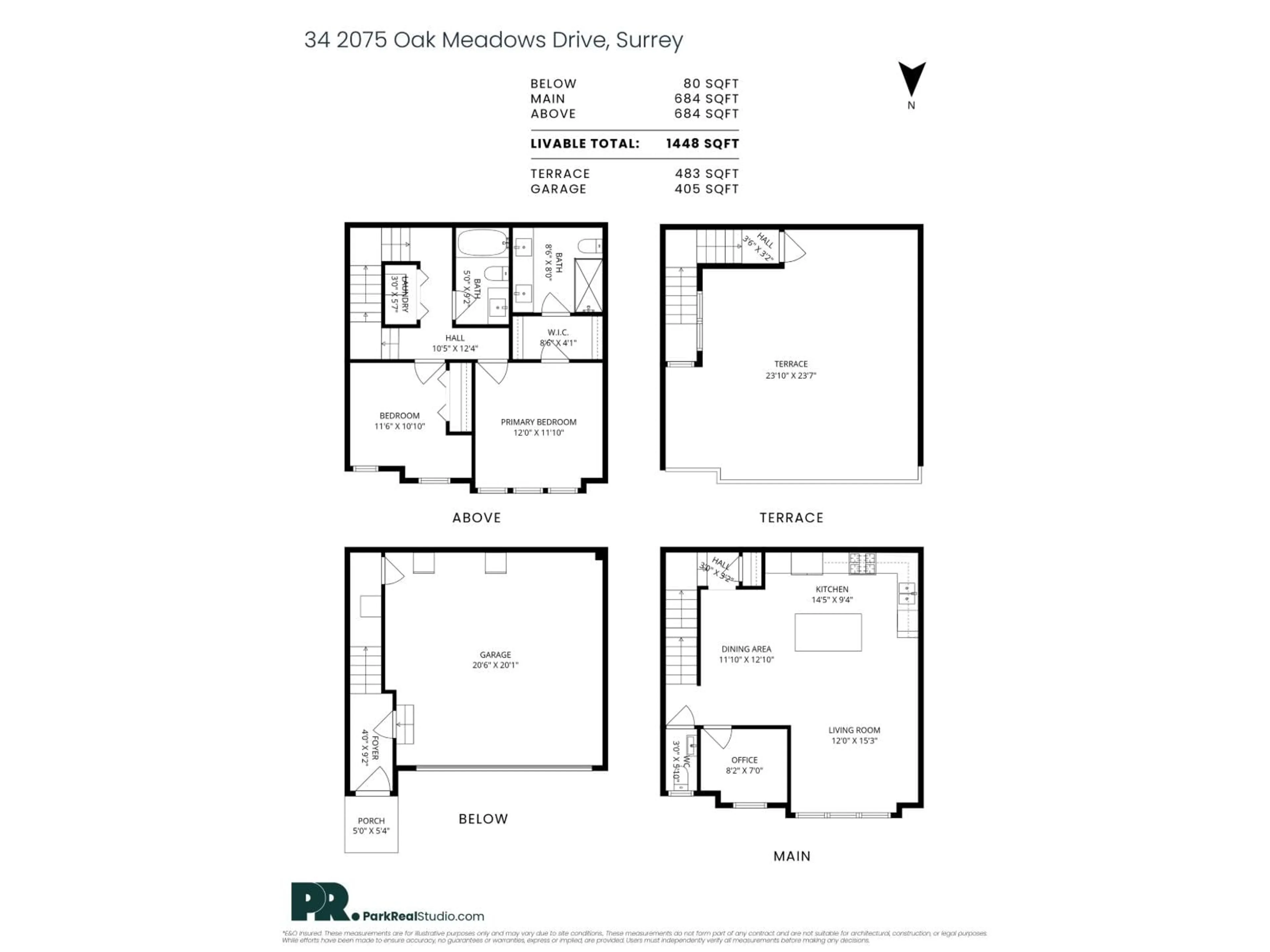 Floor plan for 34 - 2075 OAK MEADOWS DRIVE, Surrey British Columbia V3Z1J6