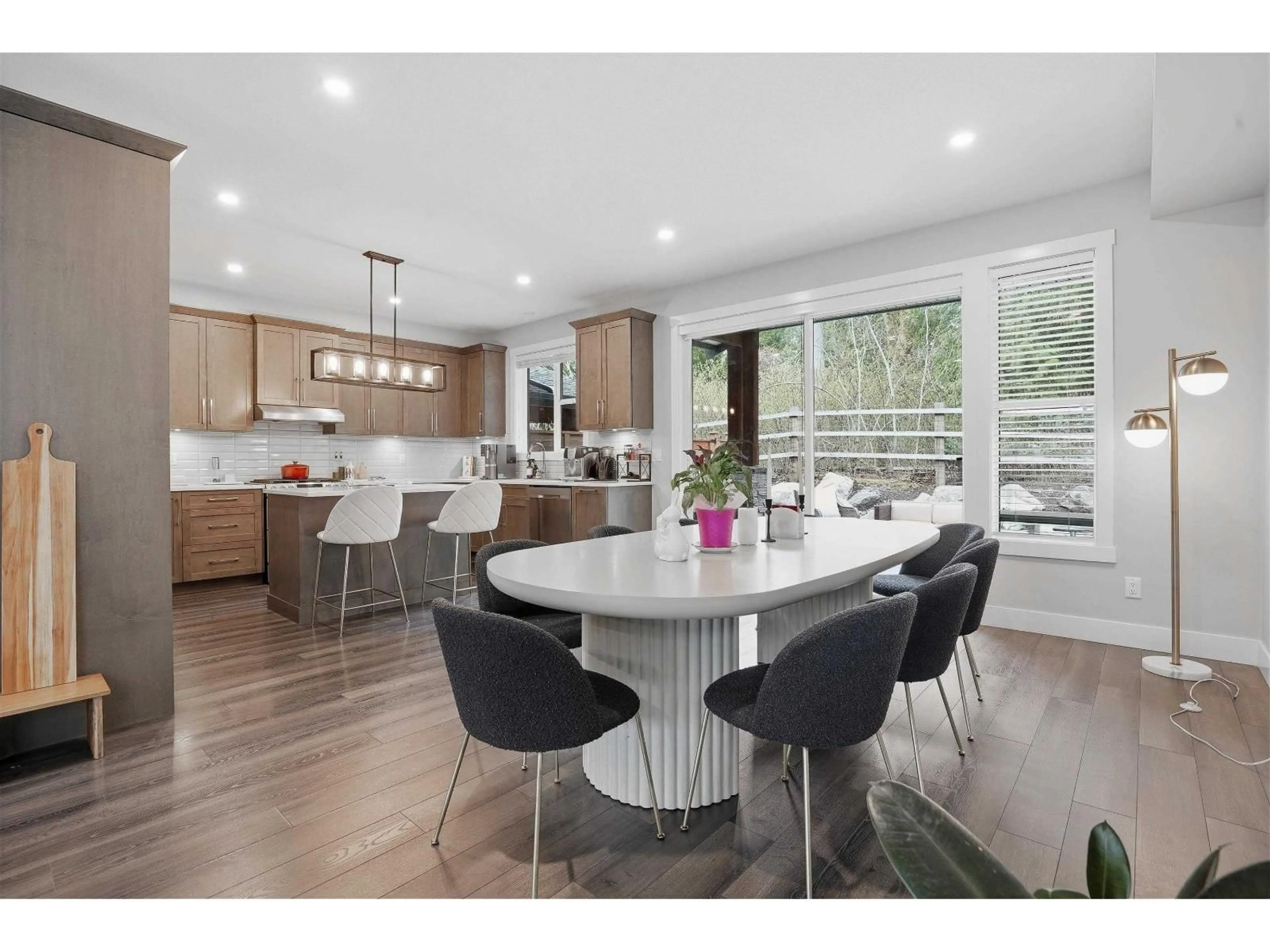 Open concept kitchen, wood/laminate floor for 22 - 3618 150 STREET, Surrey British Columbia V3Z0W3