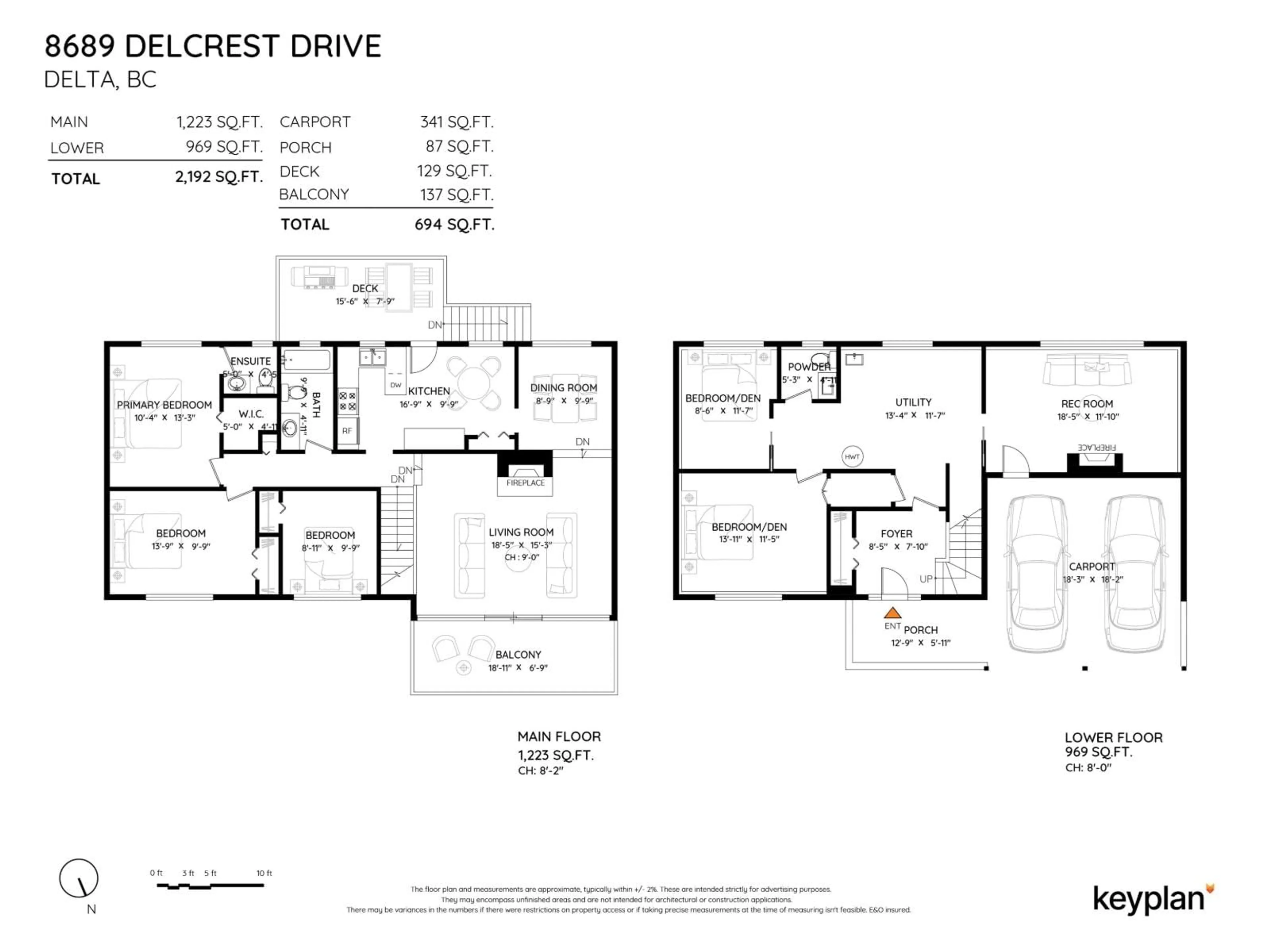 Floor plan for 8689 DELCREST DRIVE, Delta British Columbia V4C3Z5
