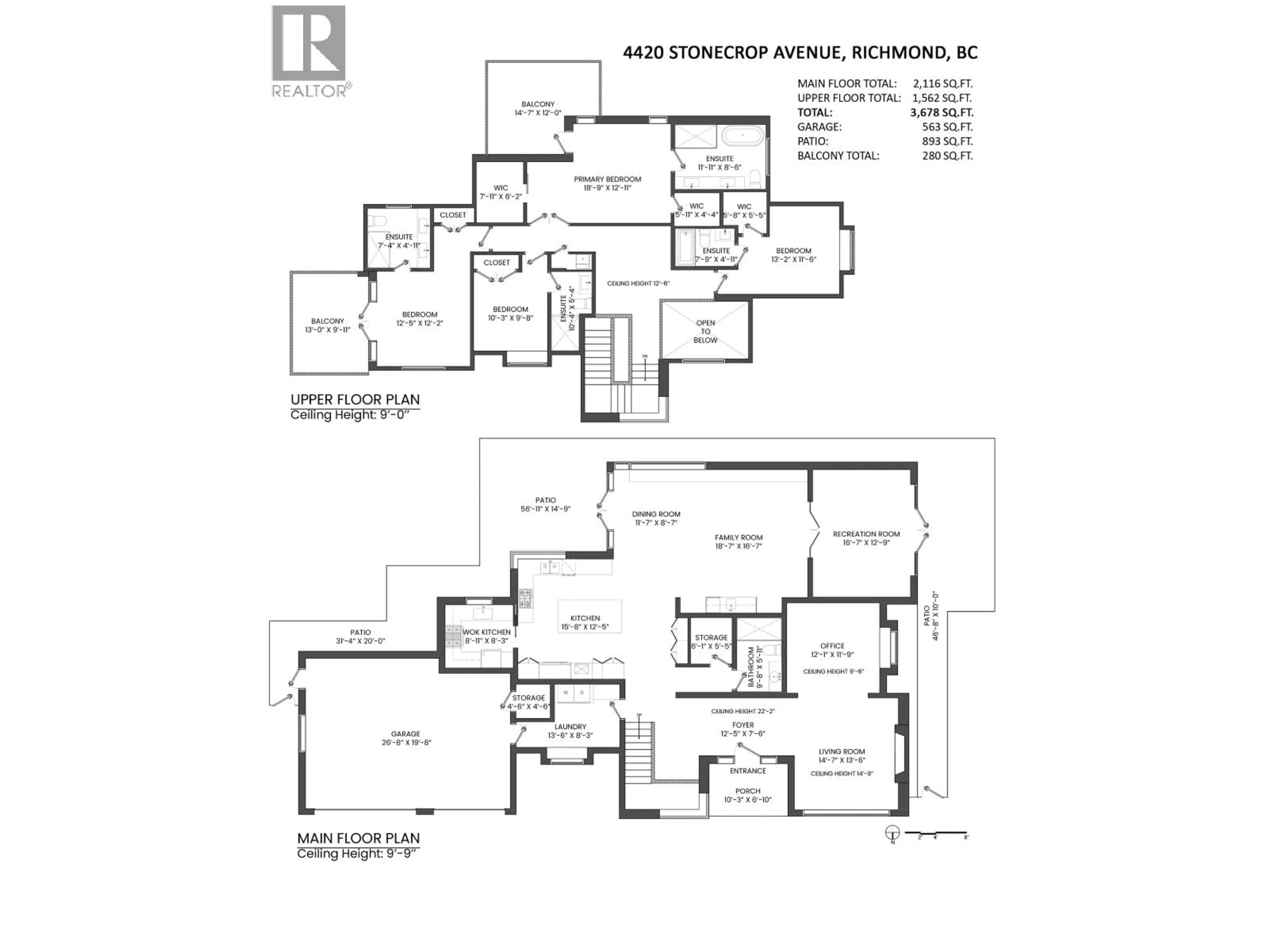 Floor plan for 4420 STONECROP AVENUE, Richmond British Columbia V7C1L7
